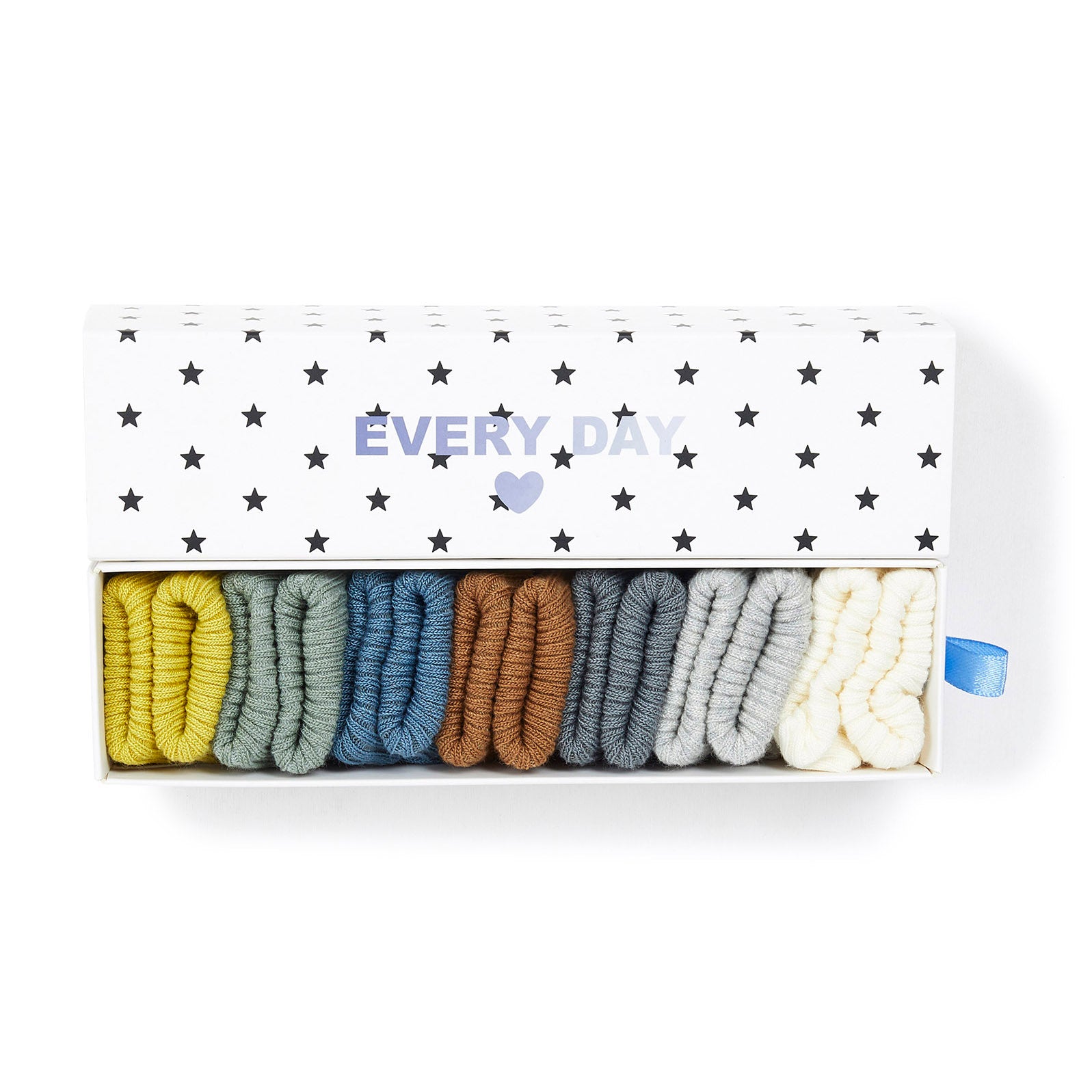 Baby Boys & Girls Blue Cotton Socks Set (7 Pack)