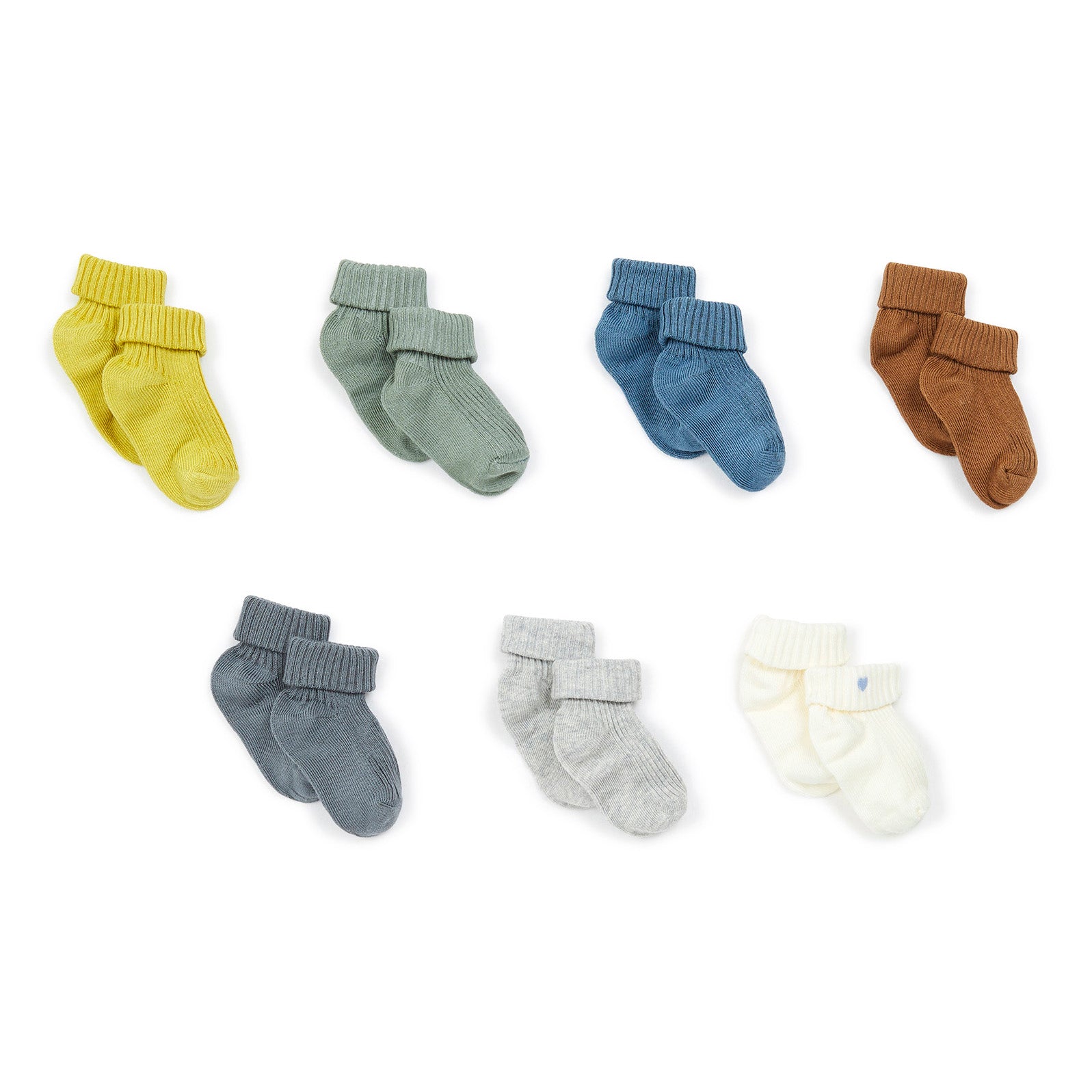Baby Boys & Girls Blue Cotton Socks Set (7 Pack)