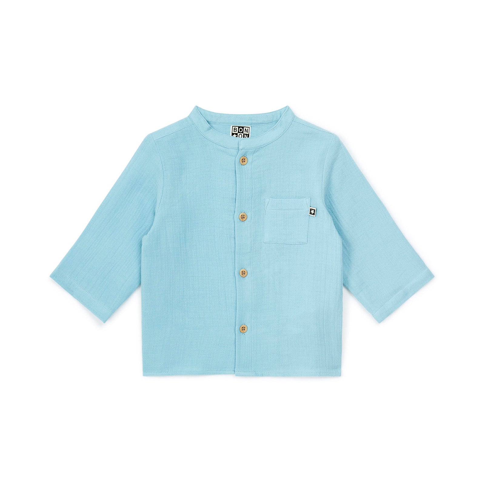 Baby Boys Blue Cotton Shirt