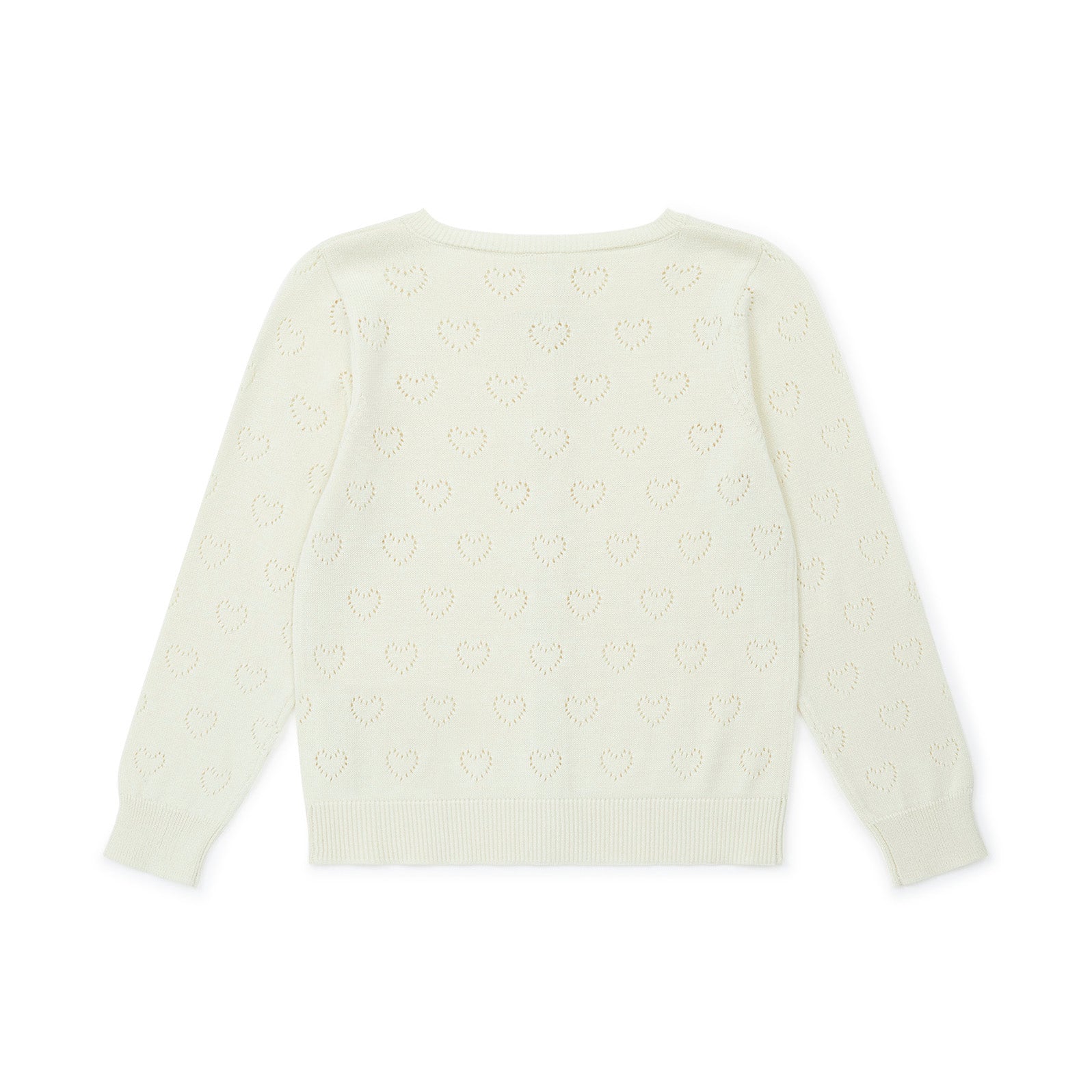 Girls White Heart Cardigan