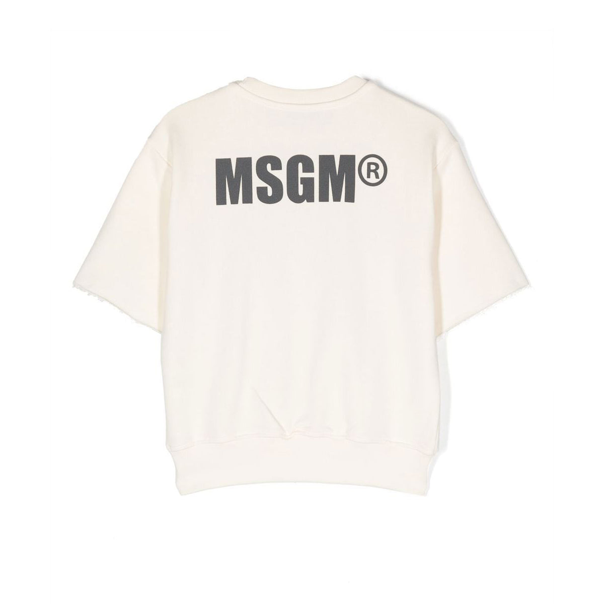 Boys & Girls White Logo Short Sleeves Sweatshirt