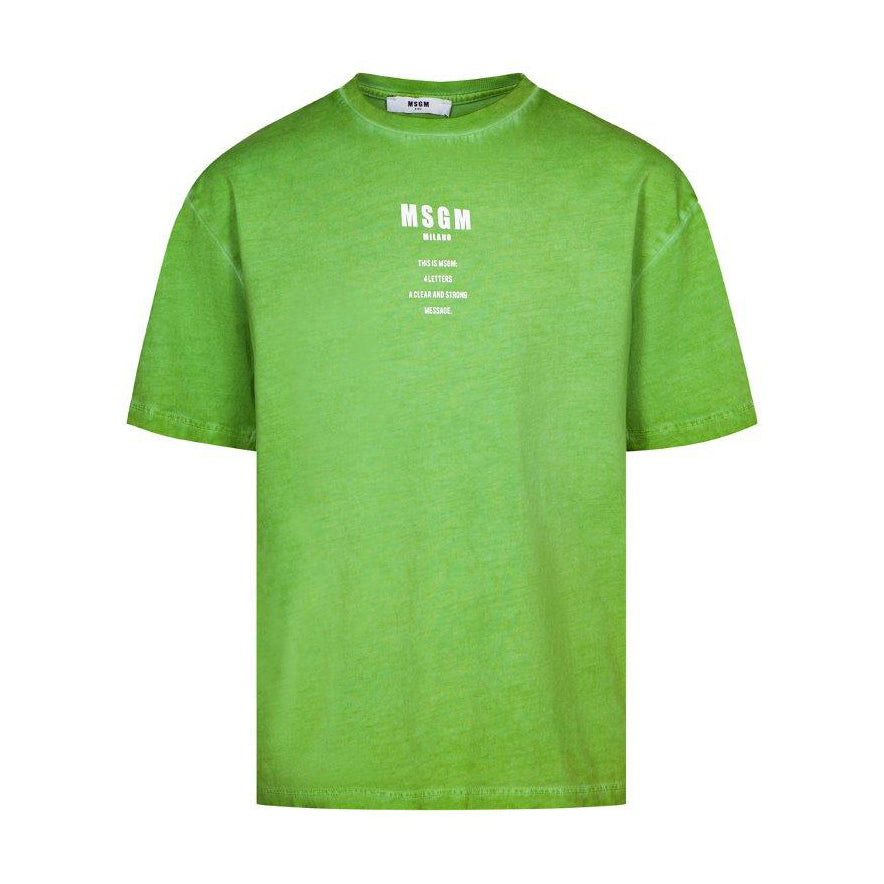 Boys Green Logo Cotton T-Shirt