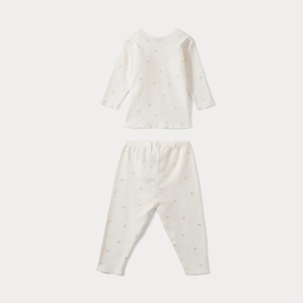 Baby Boys & Girls White Cotton Nightwear Set