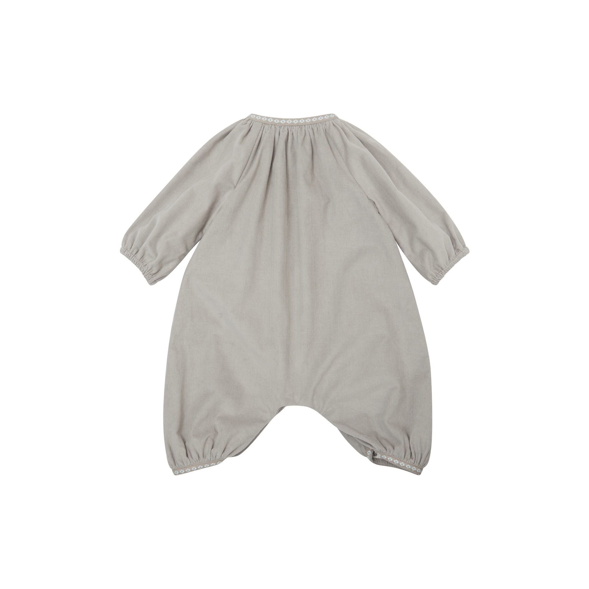 Baby Boys & Girls Light Grey Cotton Babysuit
