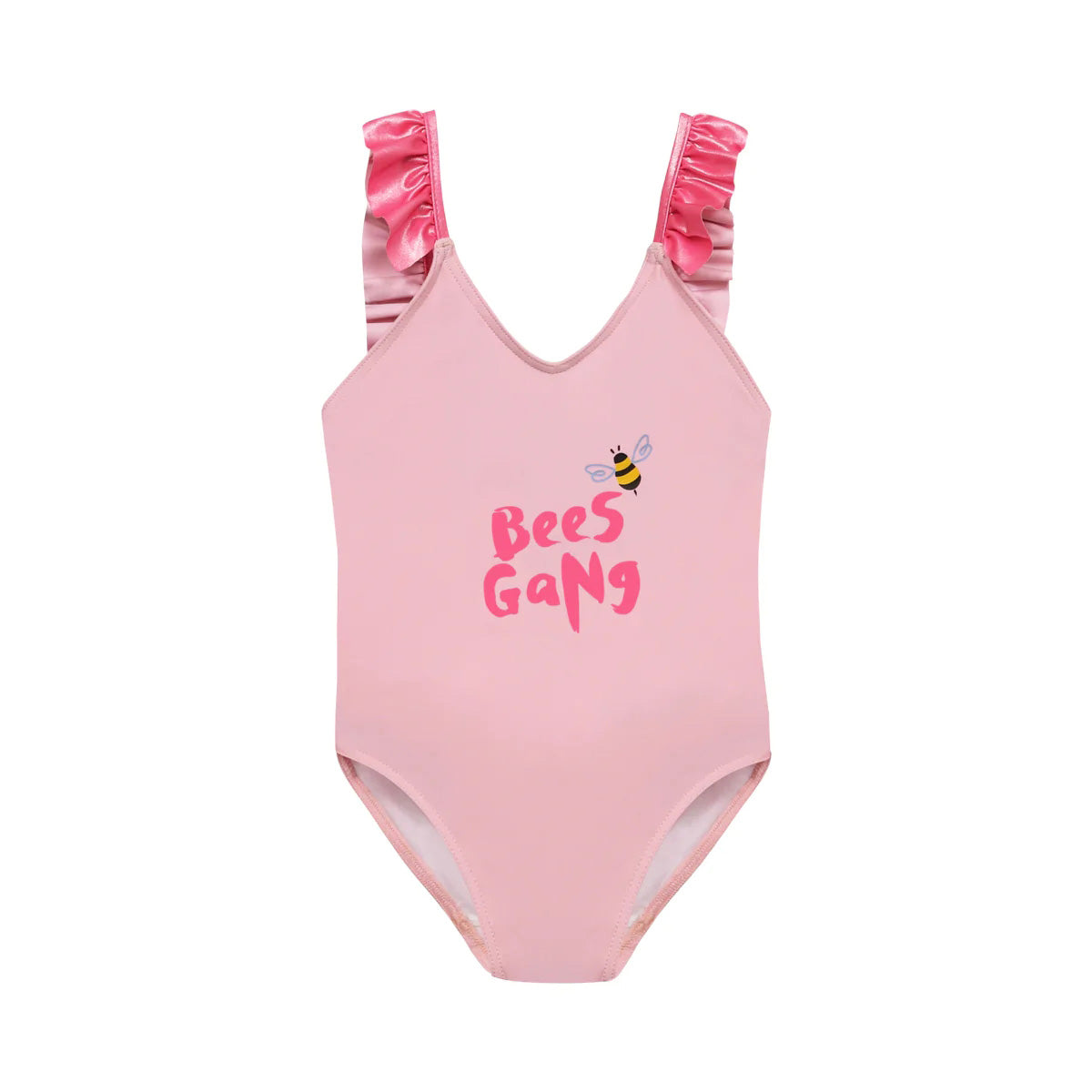 Girls Pink Logo Swimsuit