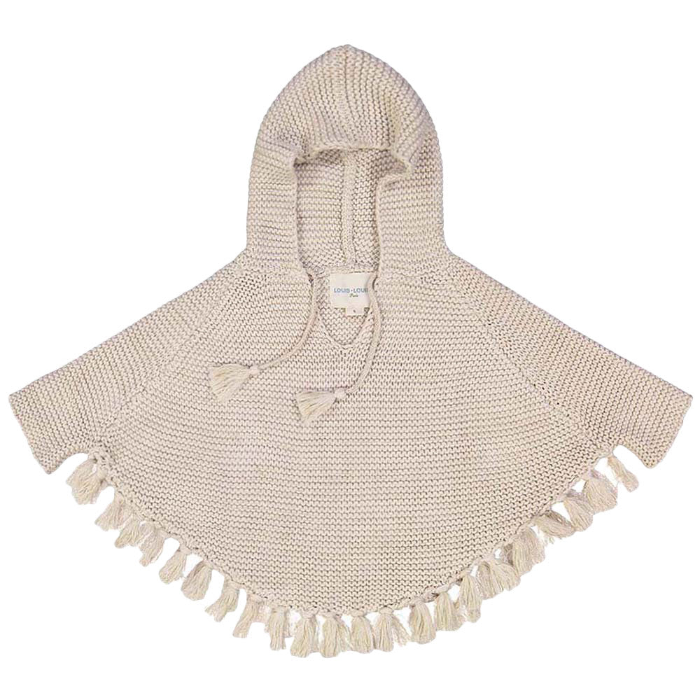 Baby Girls Cream Cotton Knitted  Cape