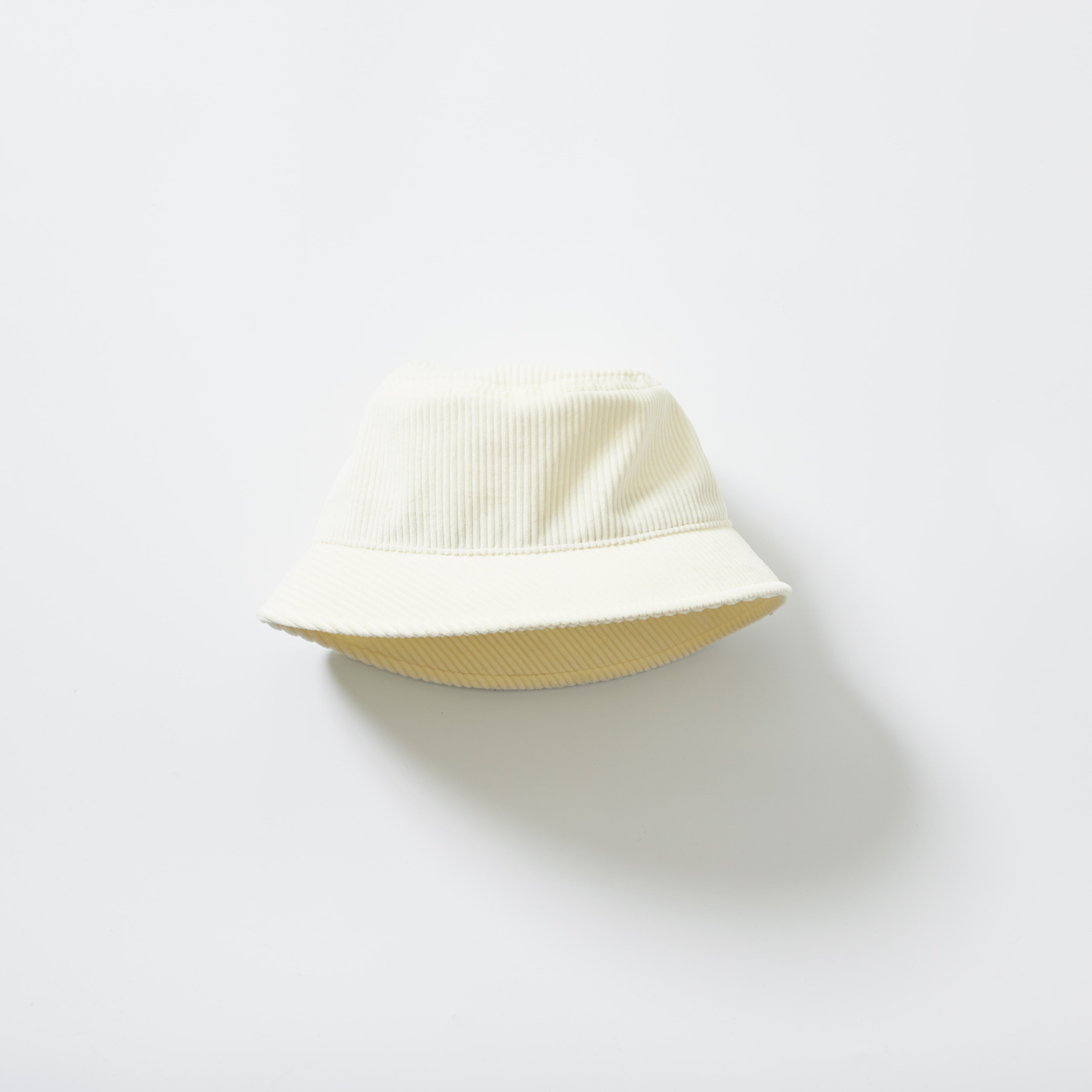 Girls White Corduroy Bucket Hat