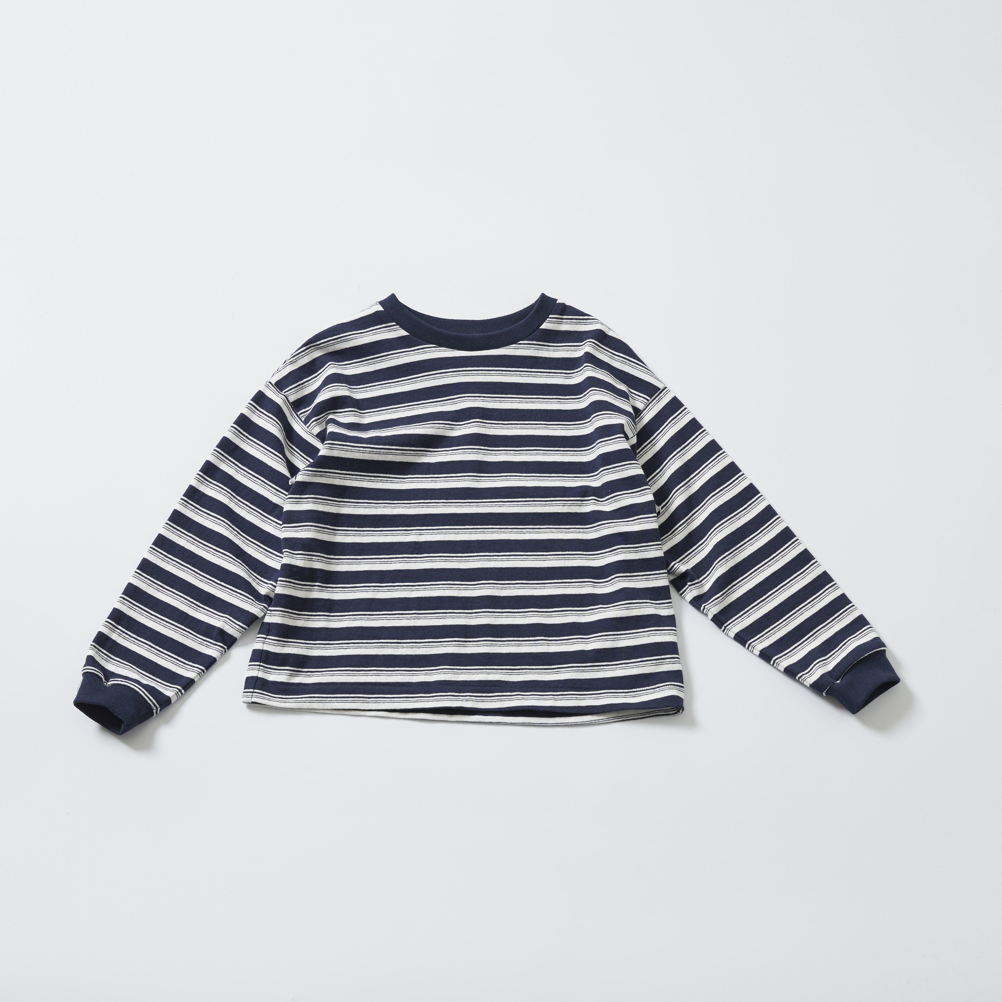 Boys & Girls Navy Stripes Cotton T-Shirt