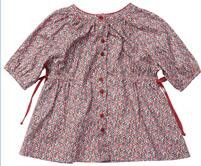 Baby Girls Pink Floral Printed Cotton Dress With Bow Trims - CÉMAROSE | Children's Fashion Store