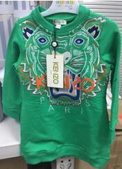 Girls Green Tiger Embroidered Jersey Sweatshirt Dress - CÉMAROSE | Children's Fashion Store