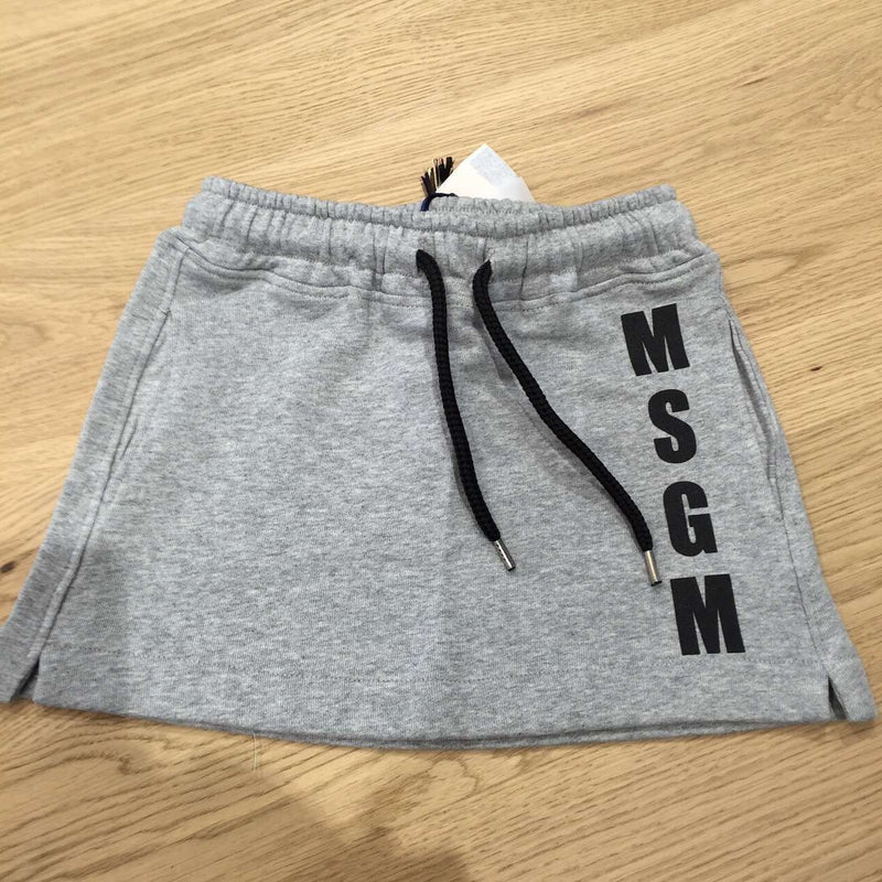 Girls Grey Cotton Skirt With Brand Logo - CÉMAROSE | Children's Fashion Store