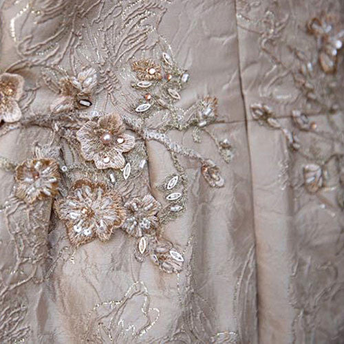Girls Gold 'Magical beauty' Patch Embroidered Flower Trims Dress - CÉMAROSE | Children's Fashion Store - 6