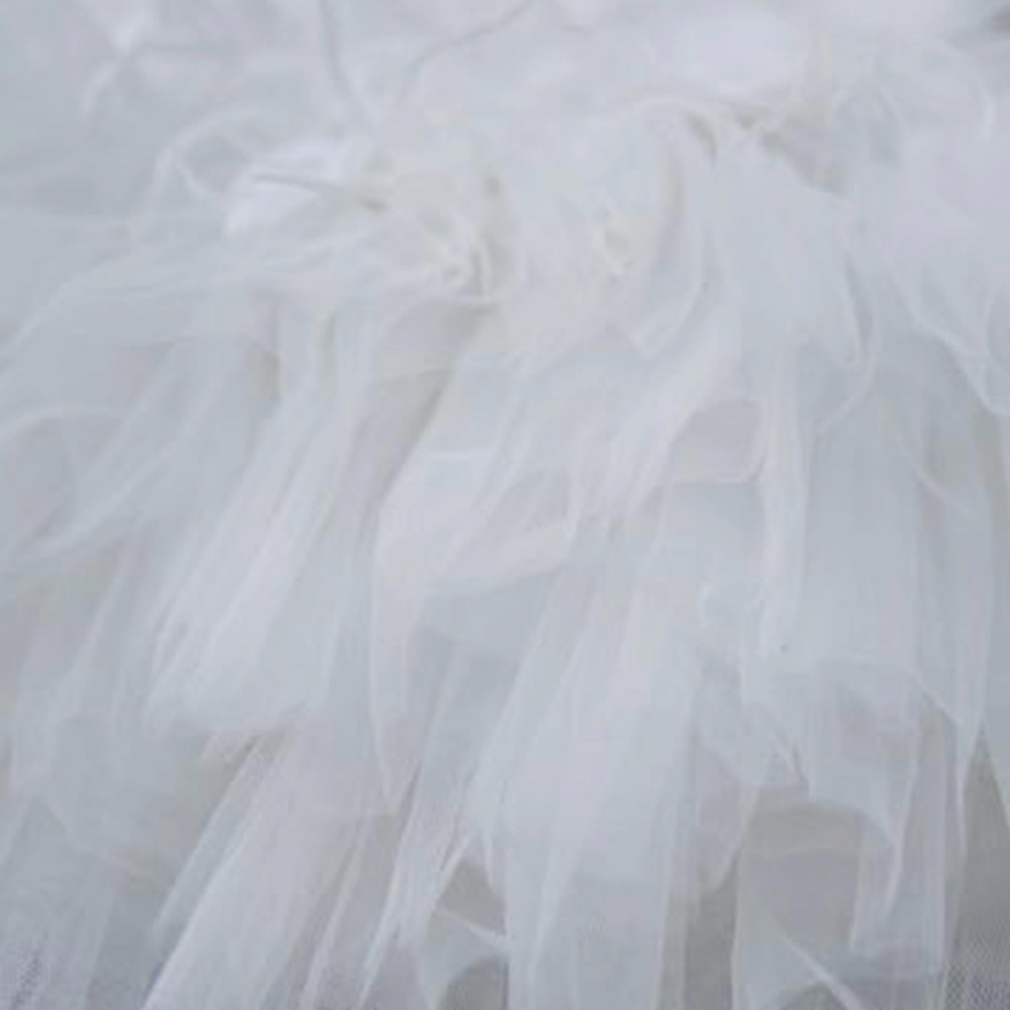 Girls White Patch  Trims Tullee Sleeveless Dress - CÉMAROSE | Children's Fashion Store - 4