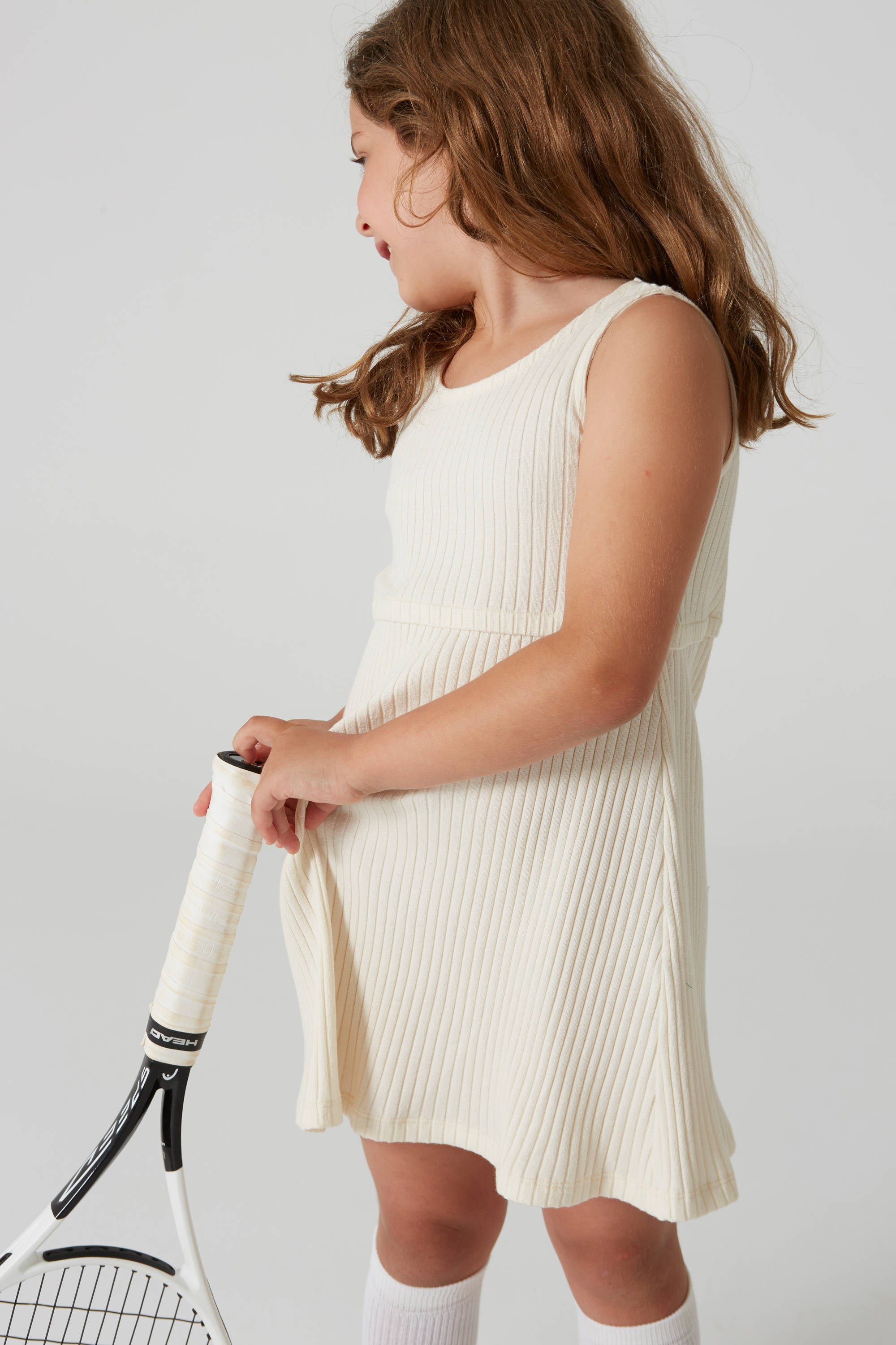 Girls White Cotton Dress