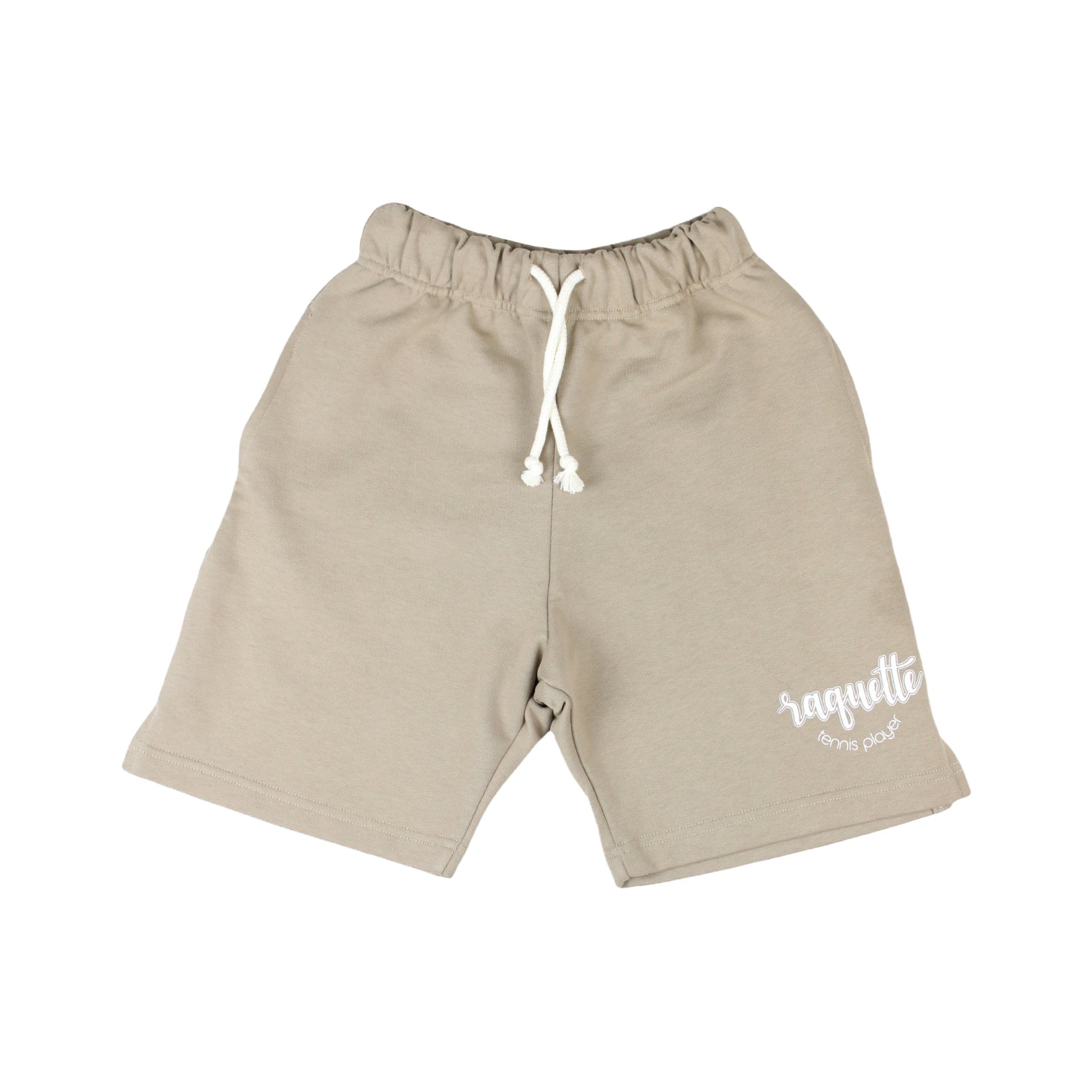 Boys & Girls Beige Logo Cotton Shorts