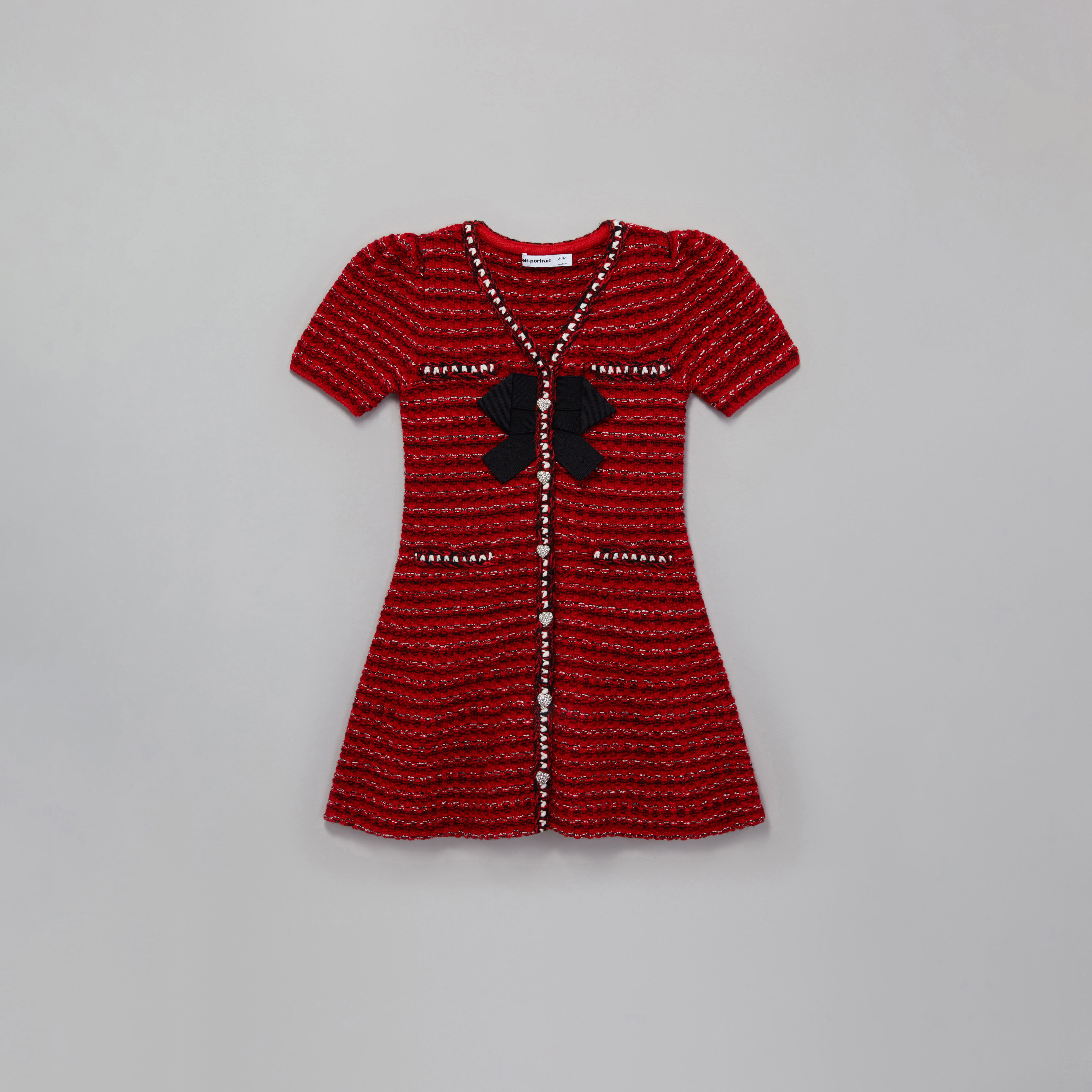 Girls Red Knit Wool Dress