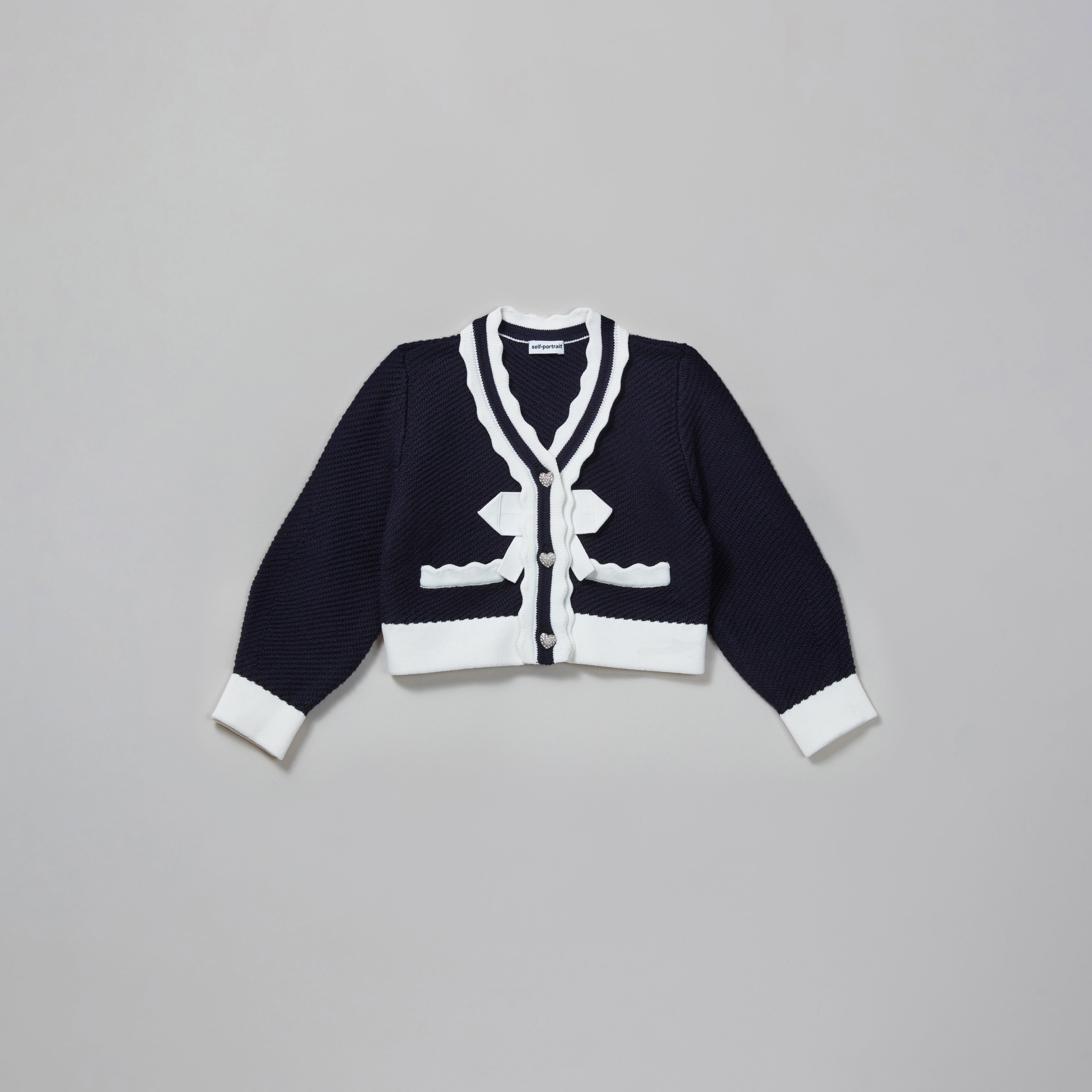 Girls Navy Knit Cardigan