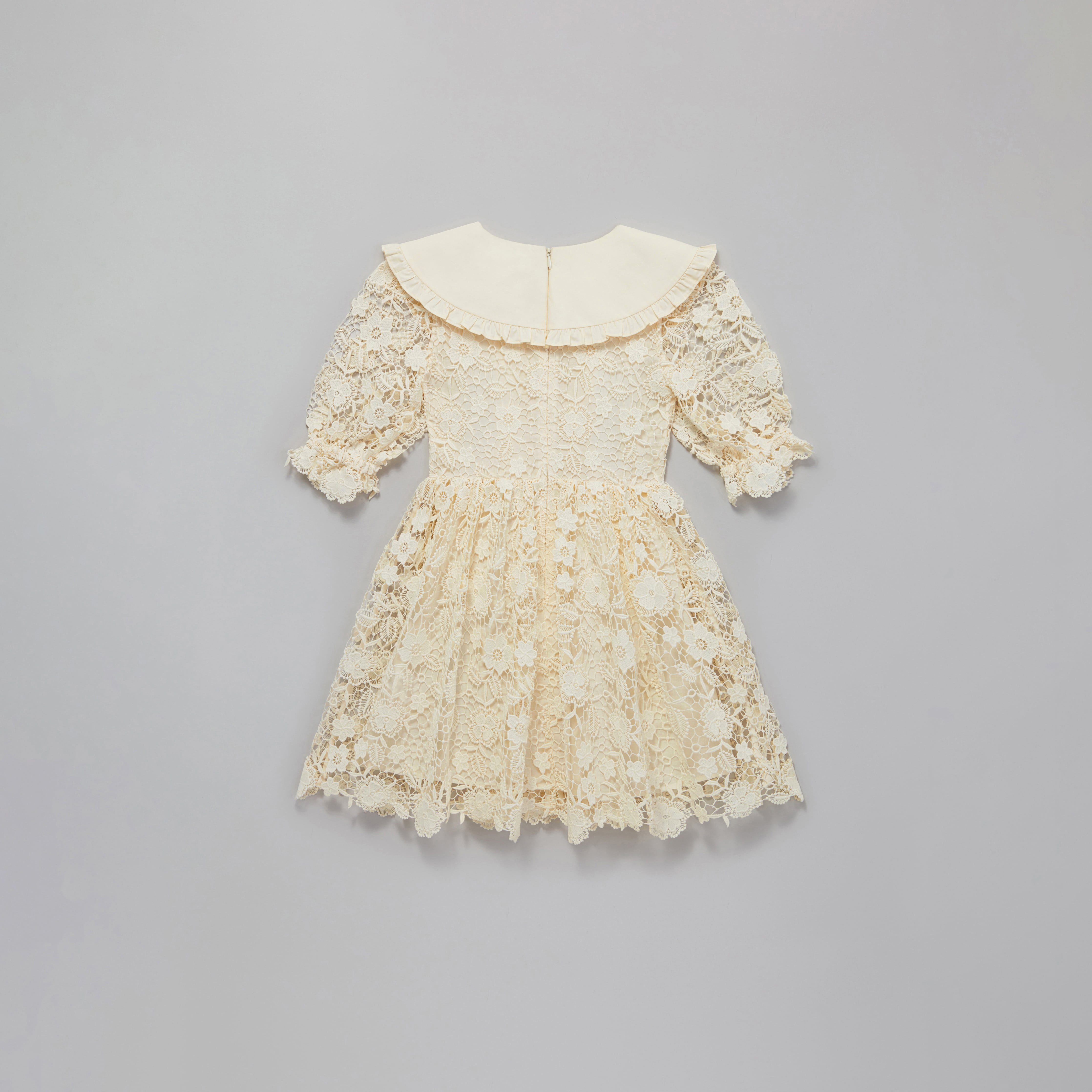 Girls Ivory Embroidered Dress