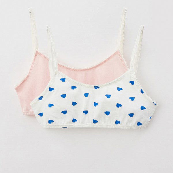 Girls White & Pink Cotton Underwear Set