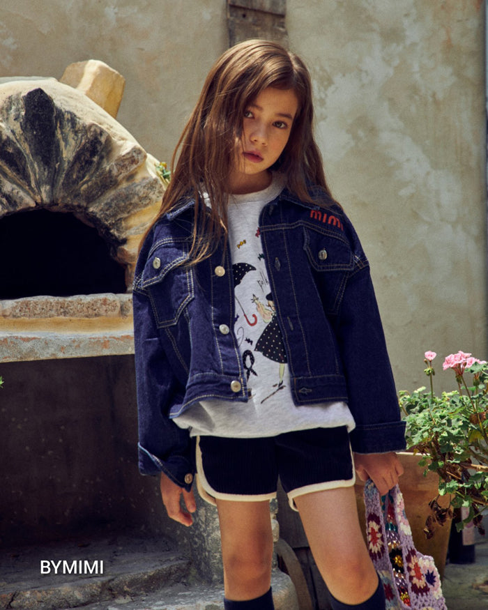 Girls Navy Corduroy Shorts