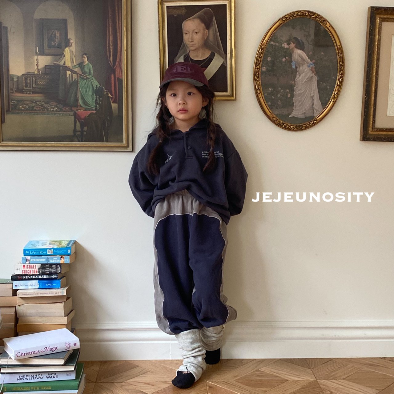 Boys & Girls Charcoal Cotton Trousers