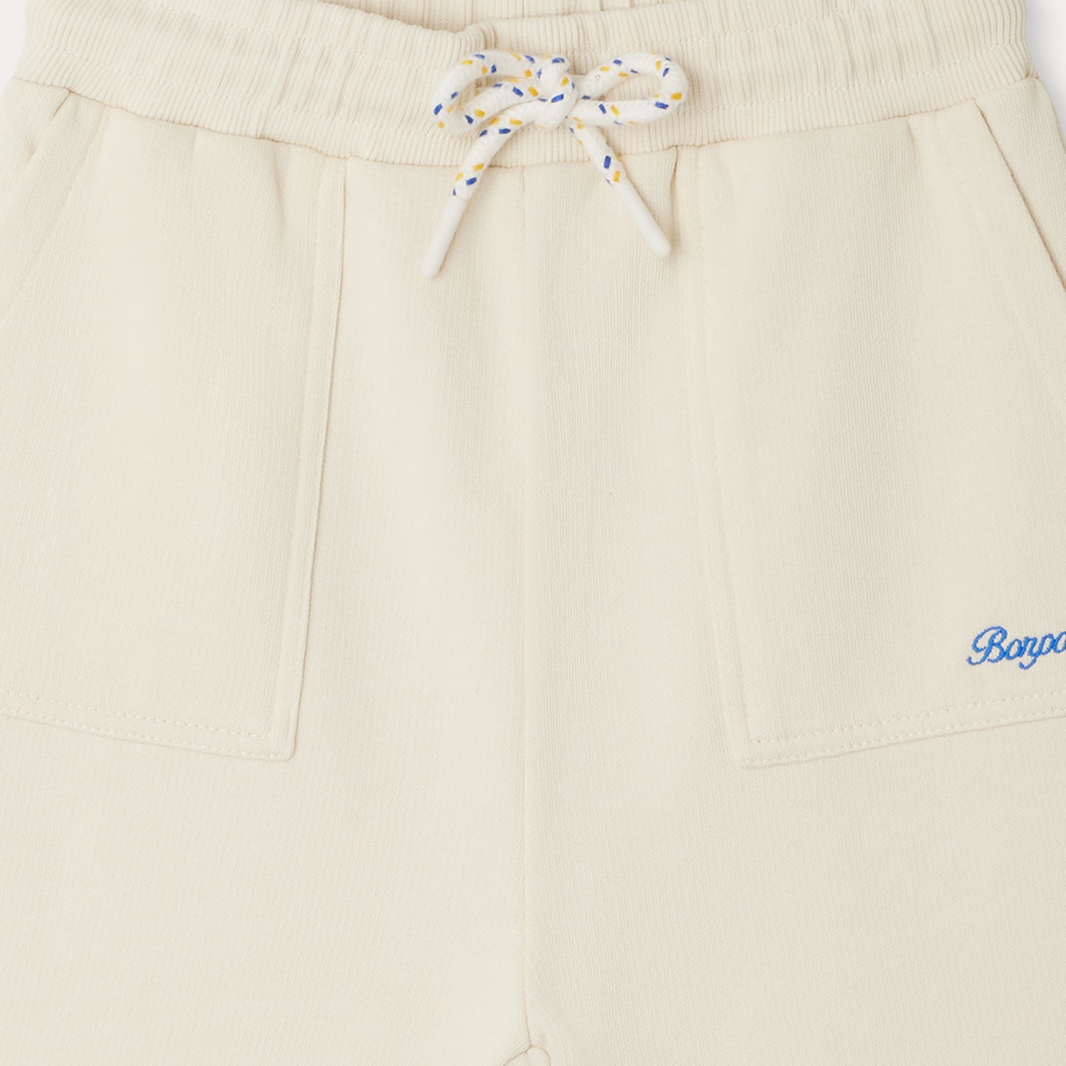 Boys White Cotton Shorts