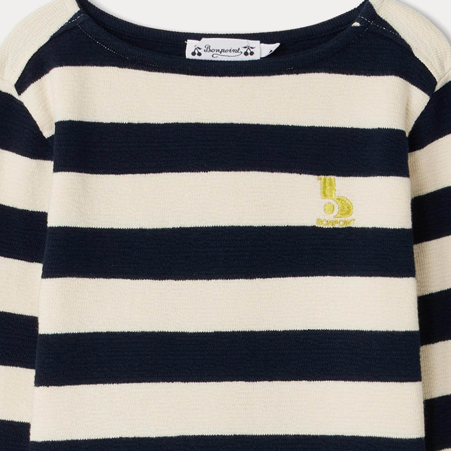 Boys Navy Stripes Cotton T-Shirt