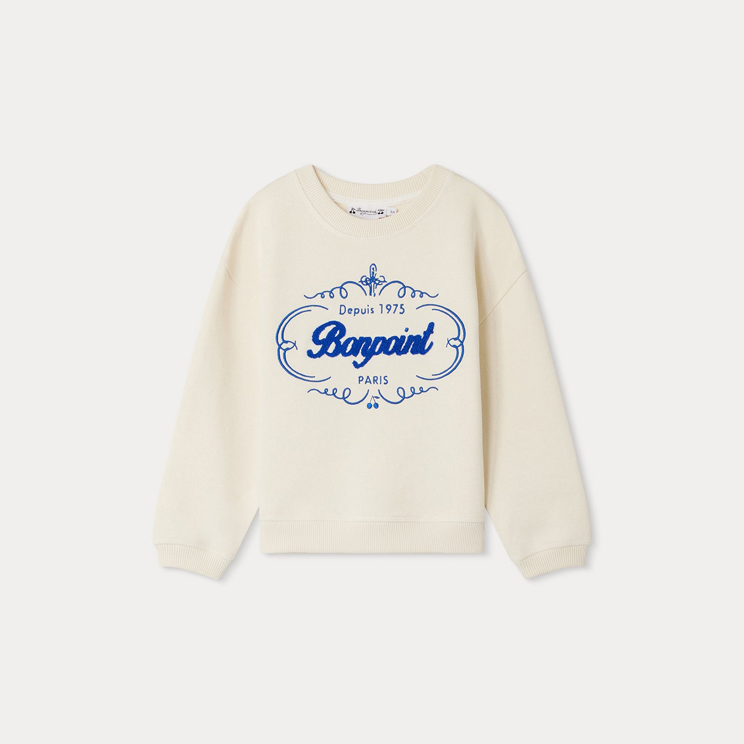 Boys White Logo Cotton Sweatshirt