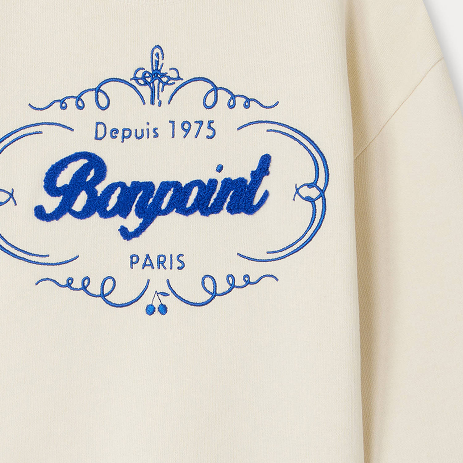 Boys White Logo Cotton Sweatshirt