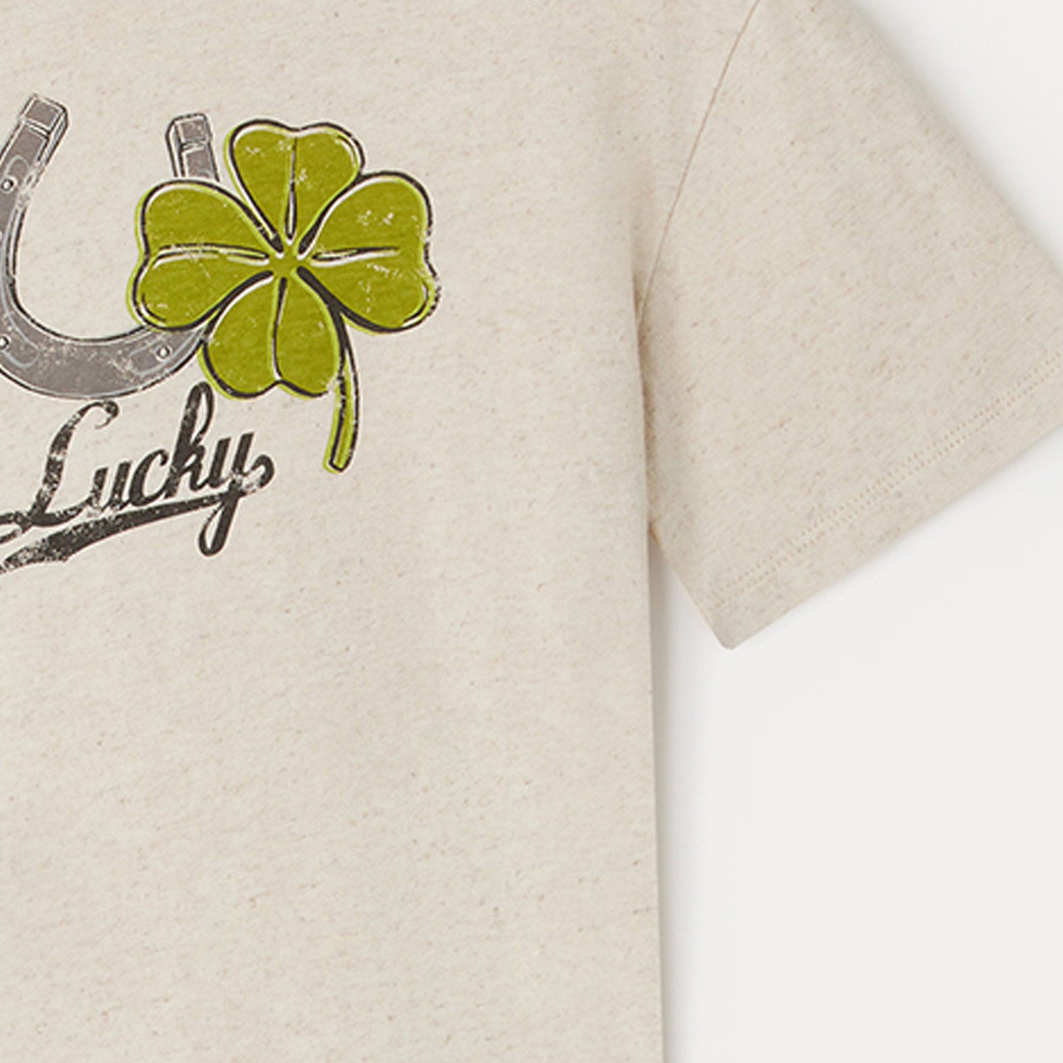 Boys & Girls Beige Printed Cotton T-Shirt