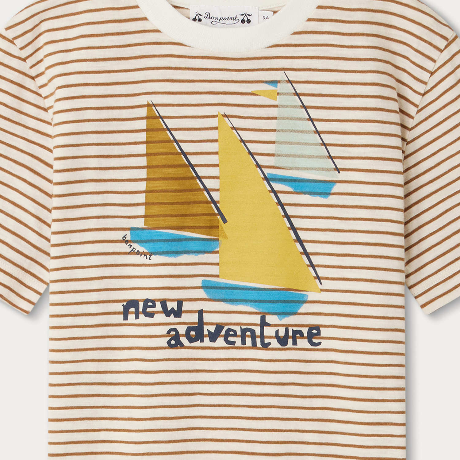 Boys Caramel Stripes Cotton T-Shirt