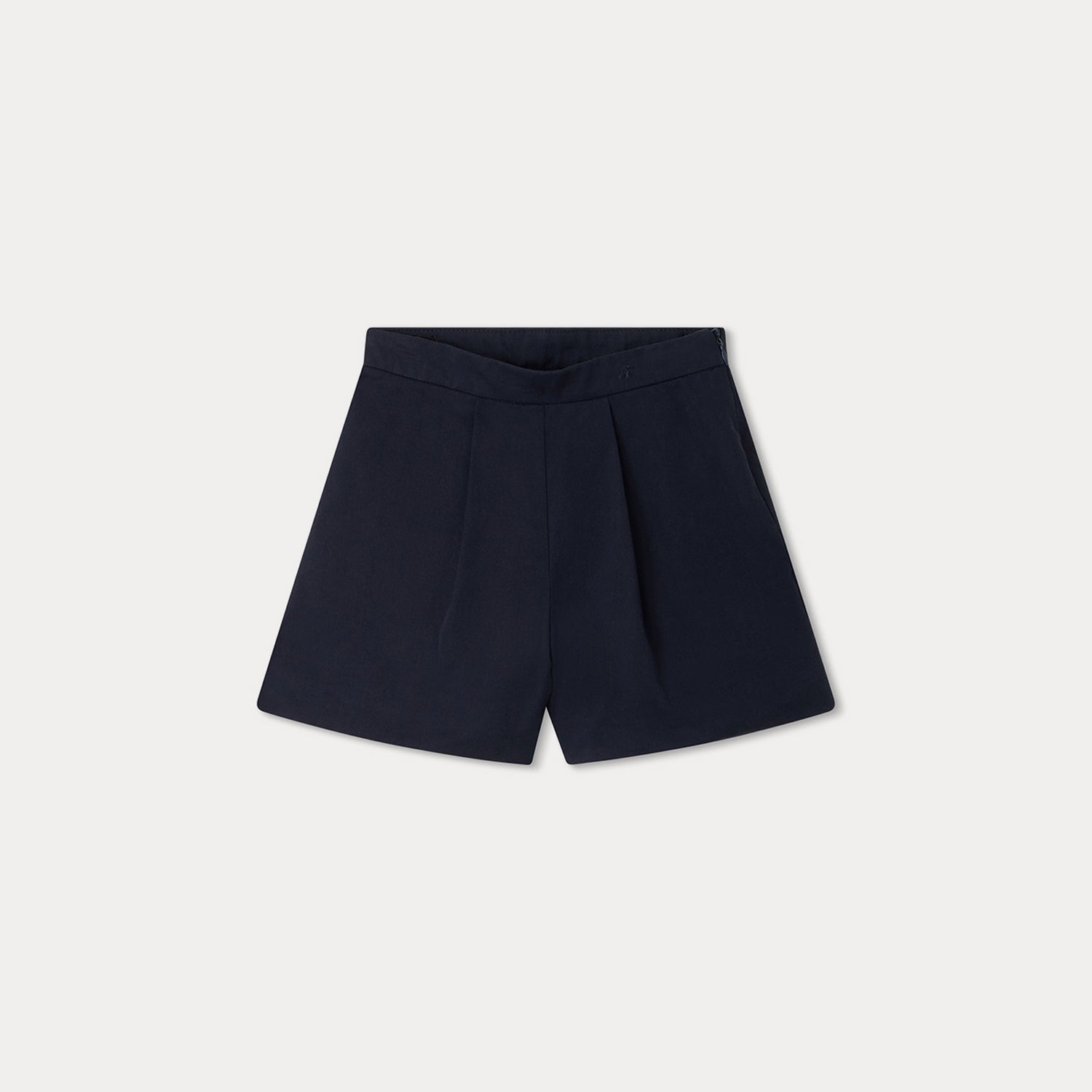 Girls Navy Cotton Shorts