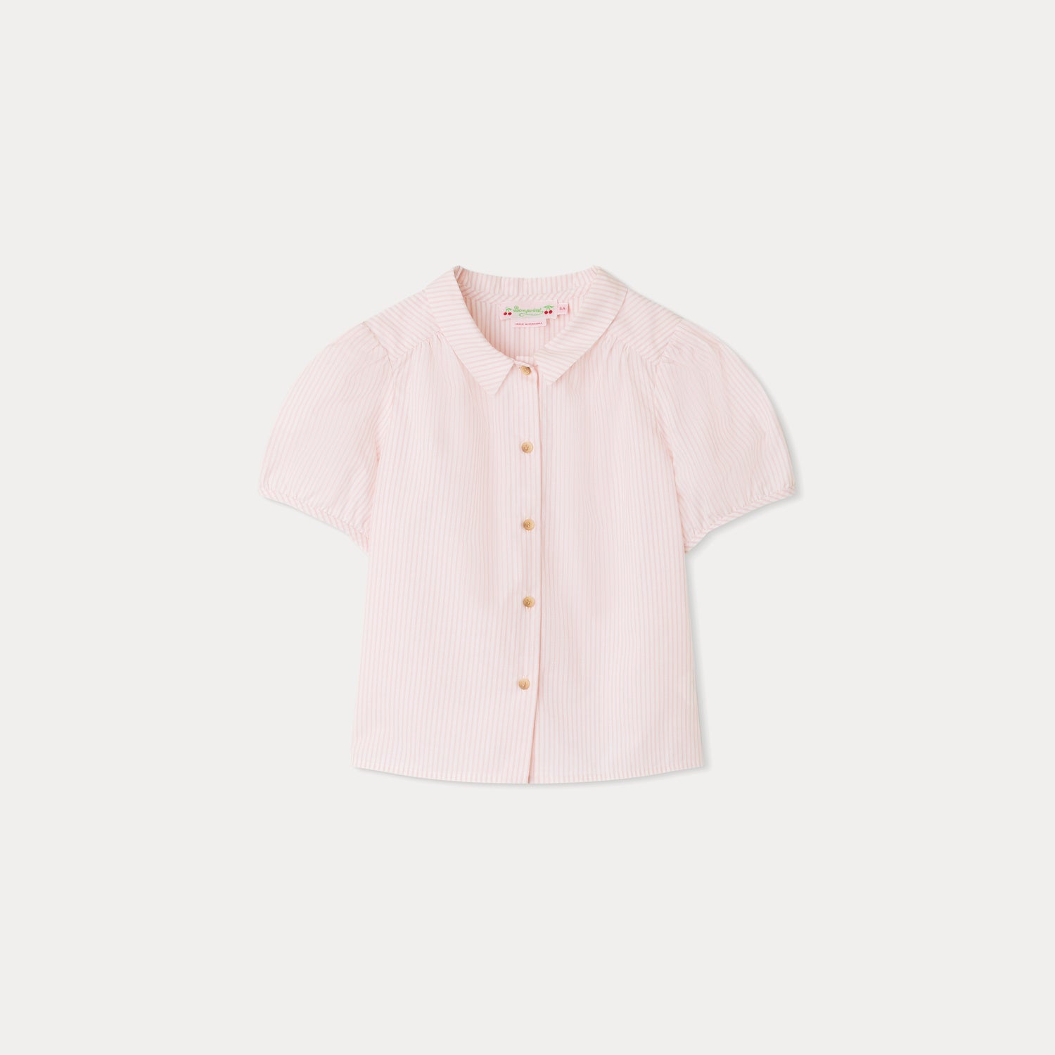 Girls Pink Stripes Cotton Shirt