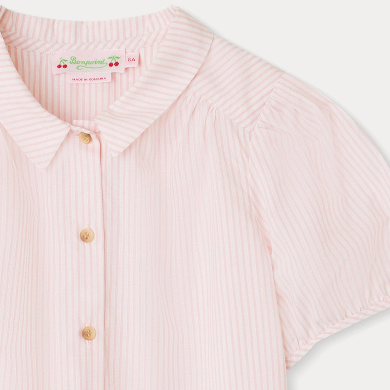 Girls Pink Stripes Cotton Shirt