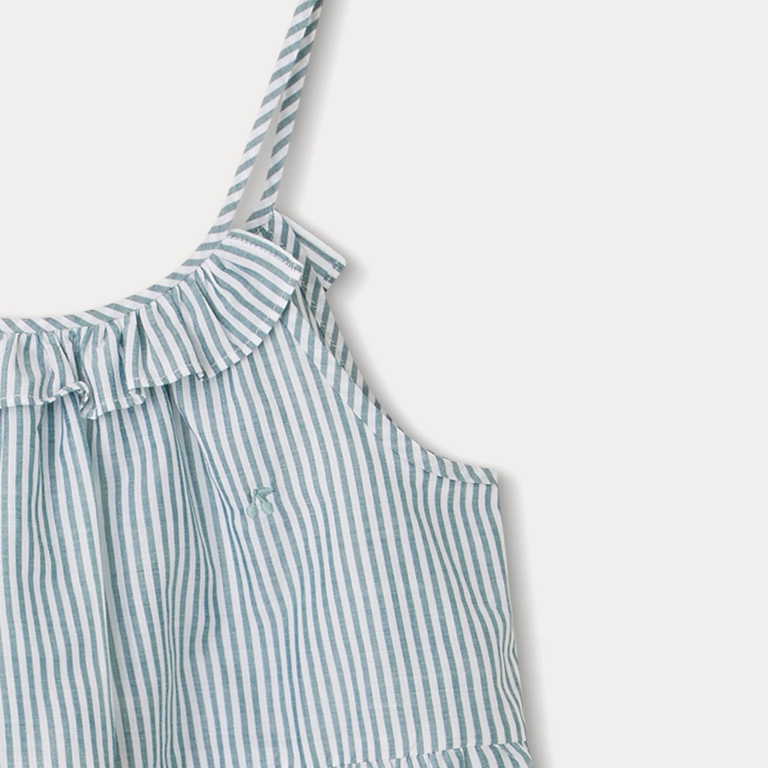 Girls Blue Stripes Cotton Strap Top