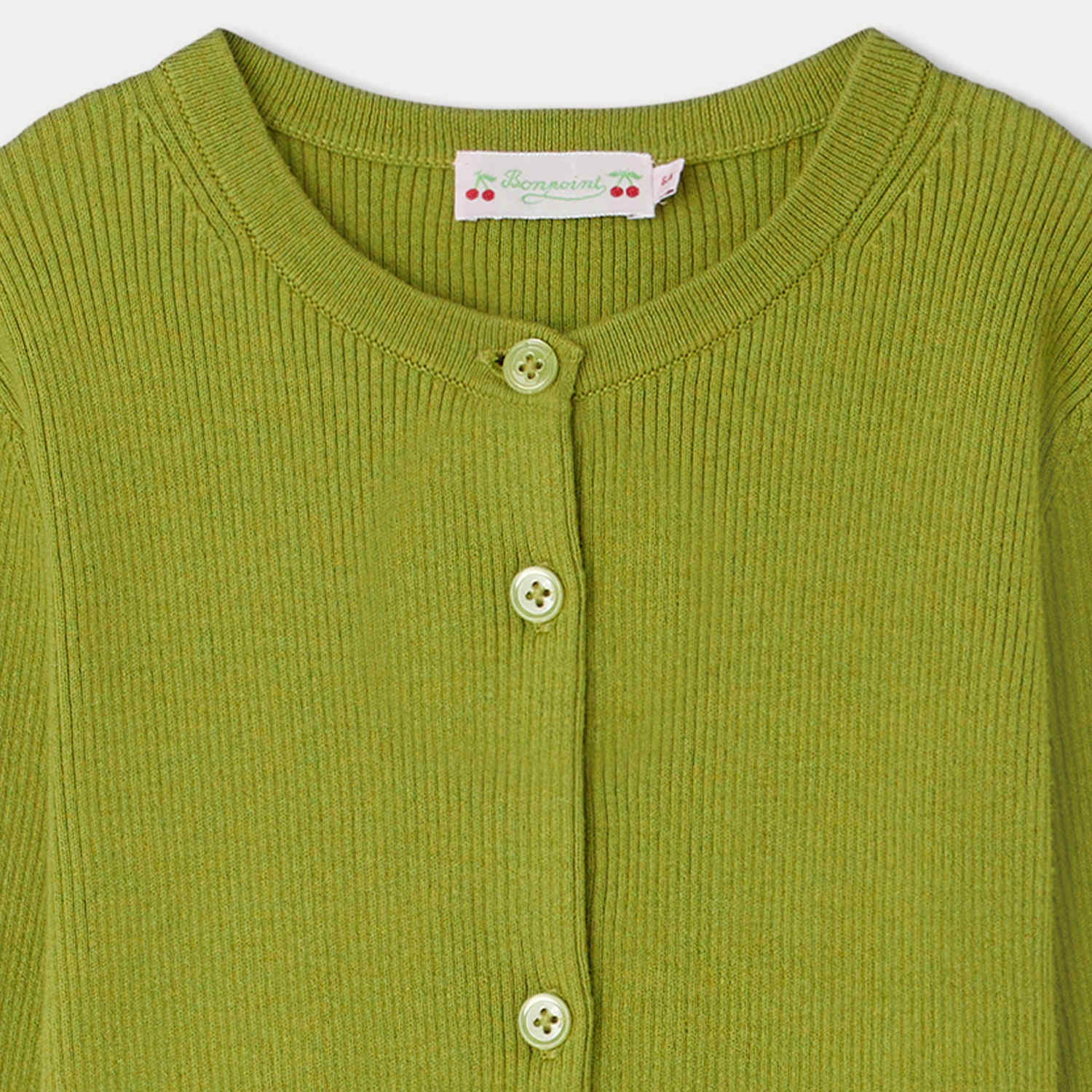 Girls Green Cotton Cardigan