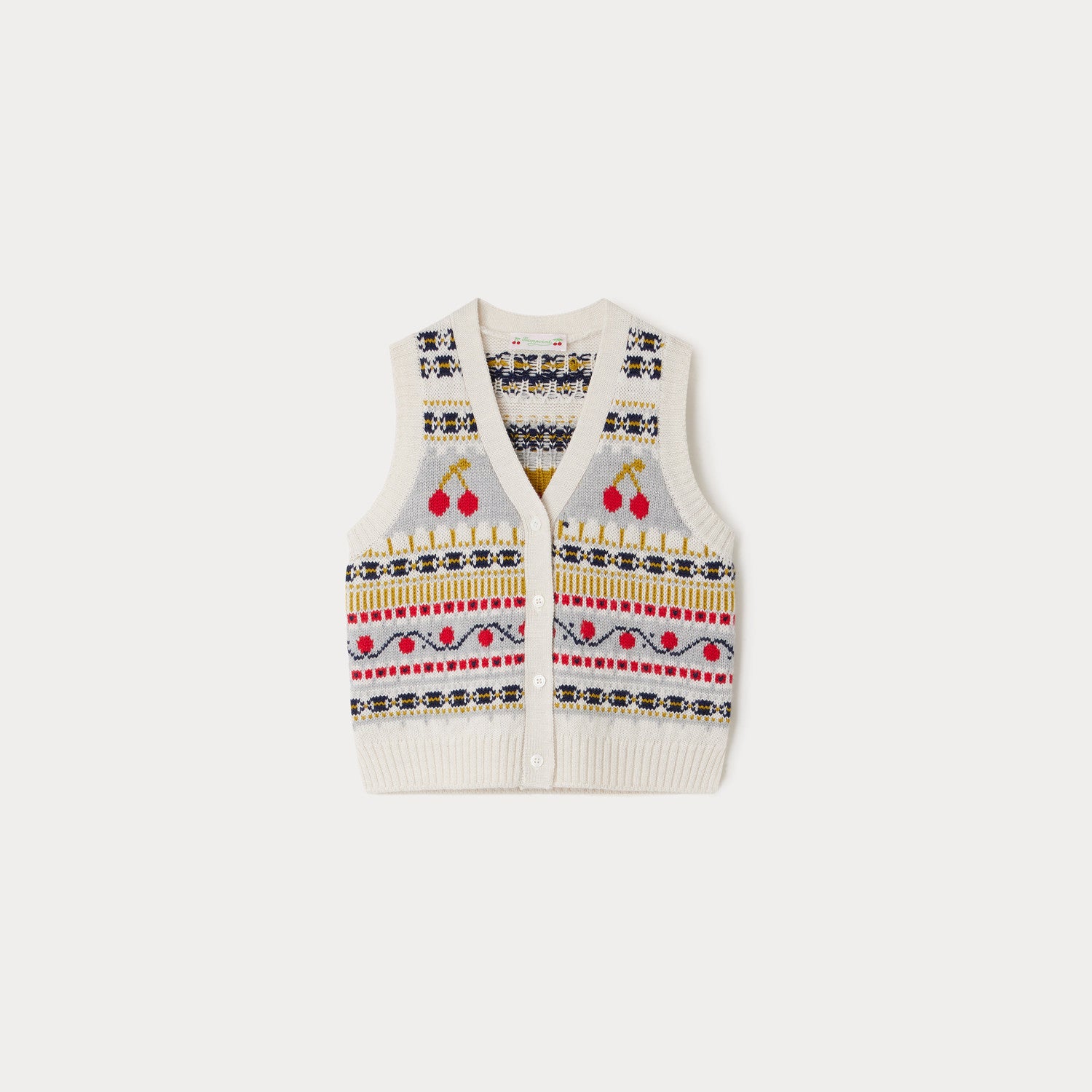 Boys & Girls White Wool Gilet