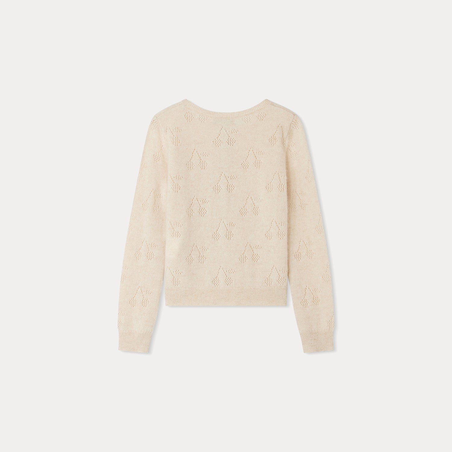 Girls Beige Logo Cashmere Cardigan