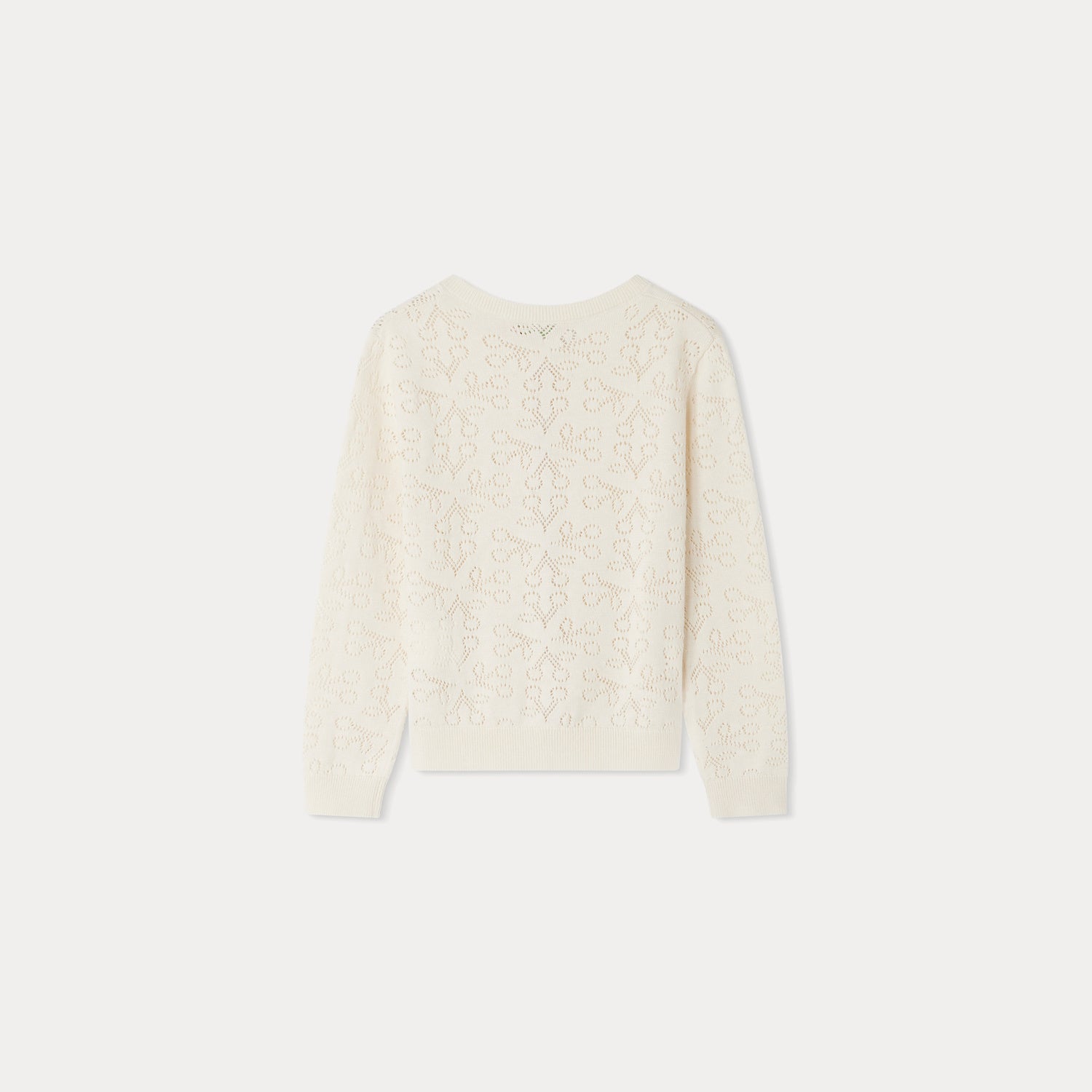 Girls White Logo Cotton Cardigan