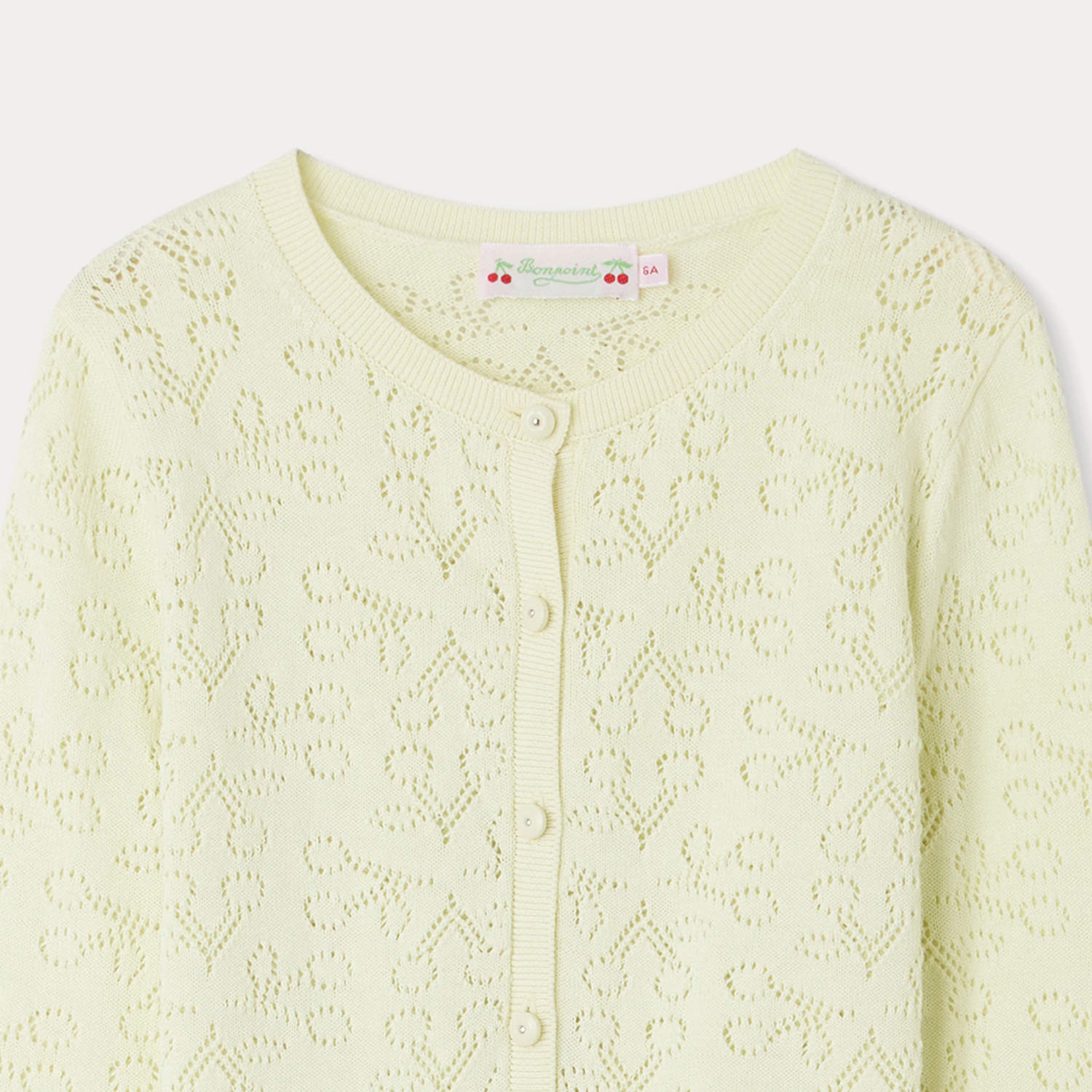 Girls Pale Green Logo Cotton Cardigan