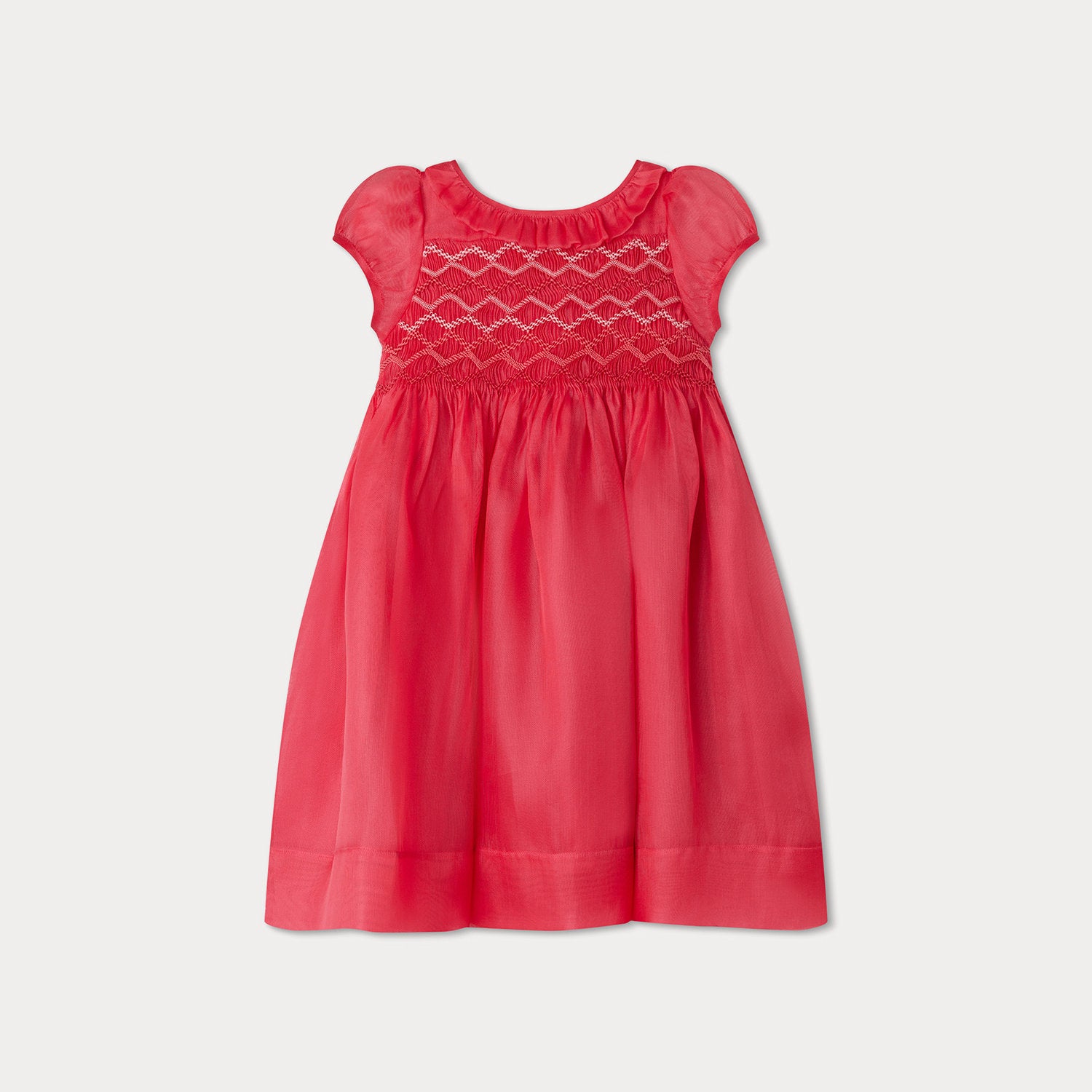 Girls Fuschia Silk Dress