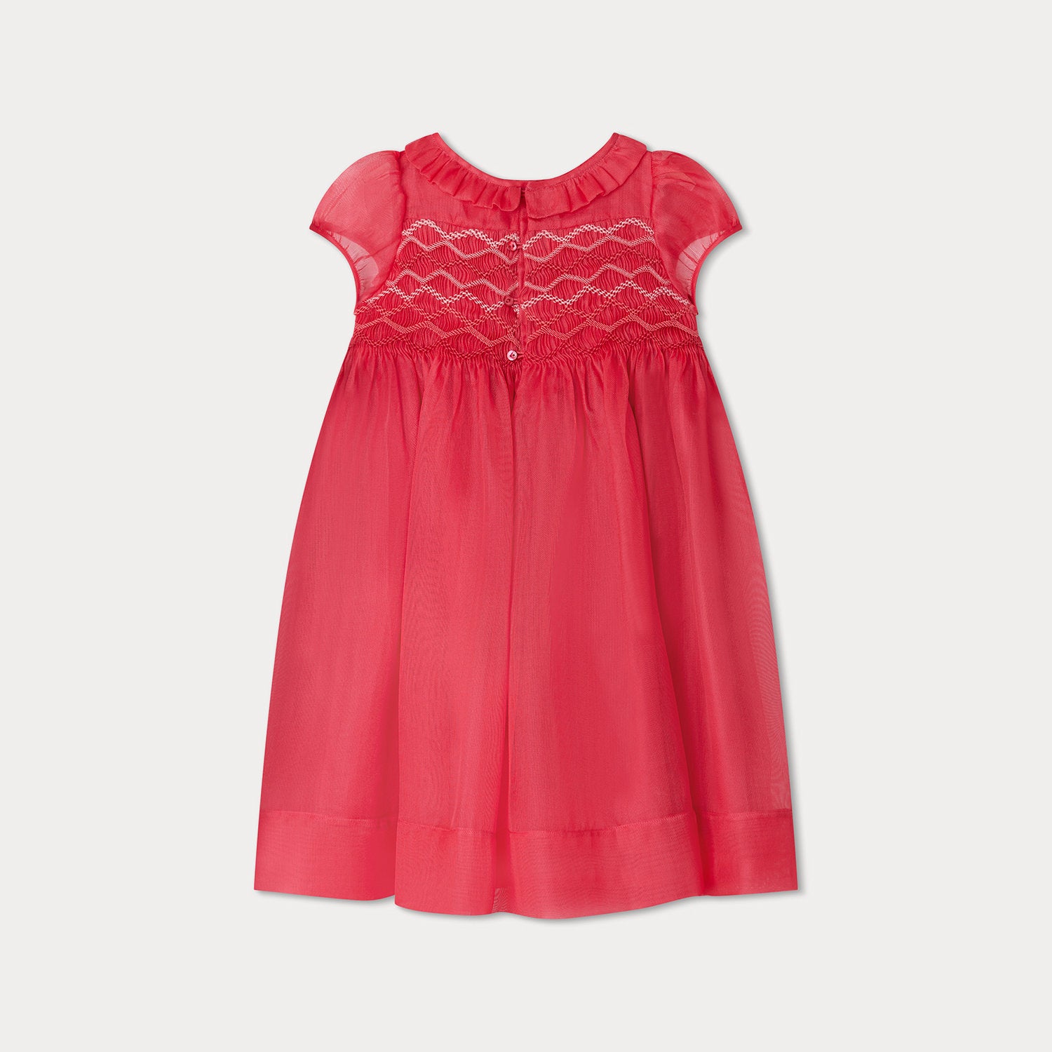 Girls Fuschia Silk Dress