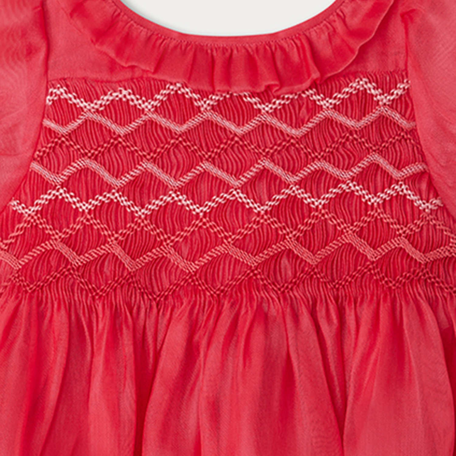 Girls Fuschia Silk Dress