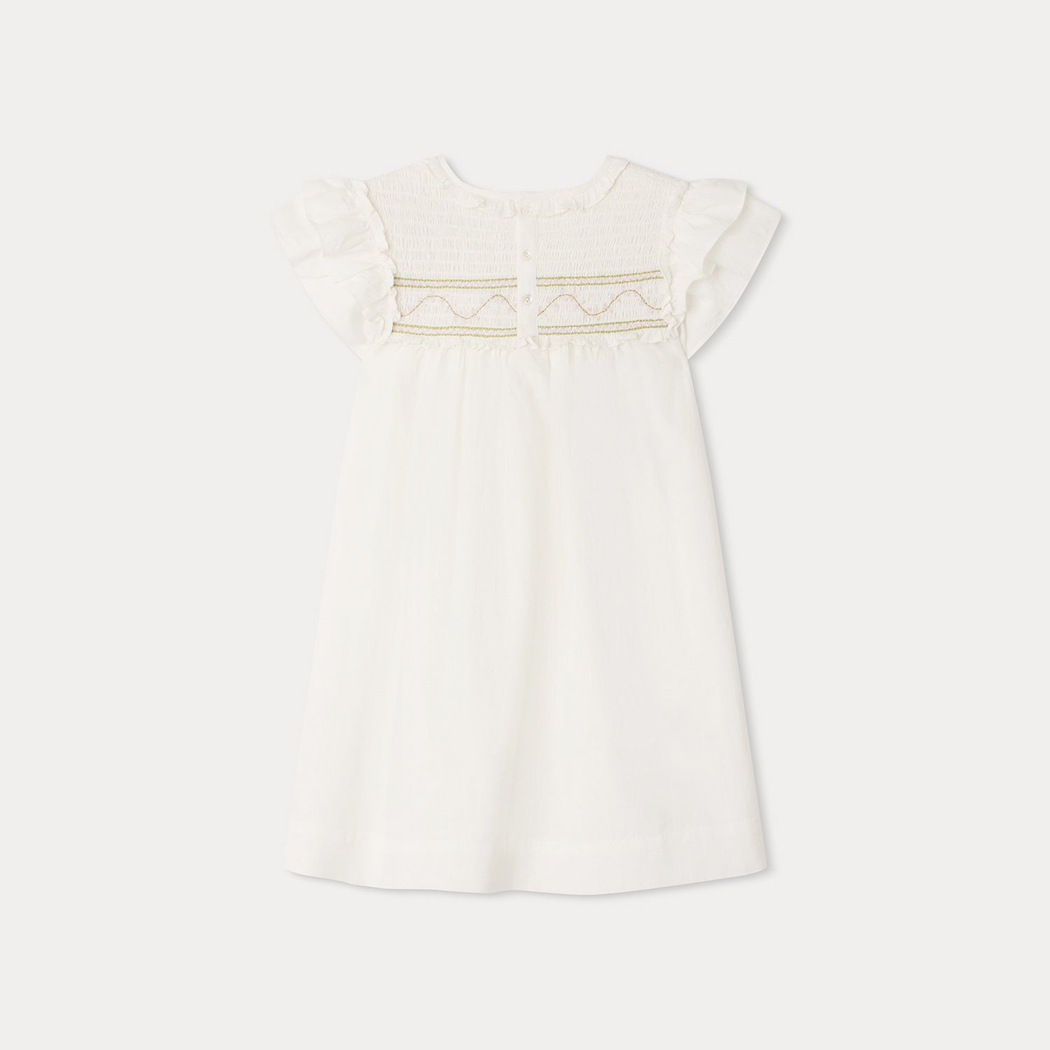 Girls White Cotton Dress