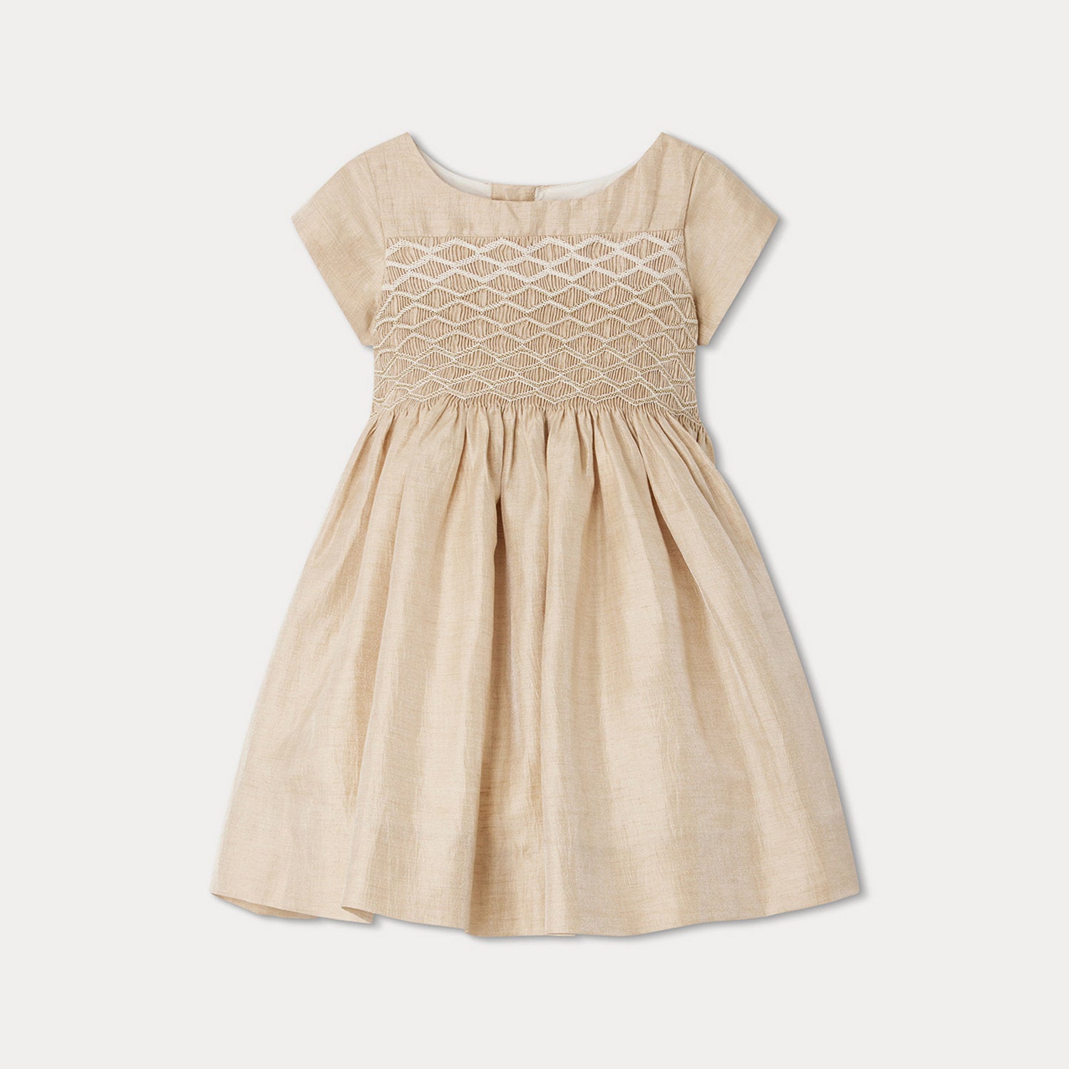 Girls Champagne Linen Dress