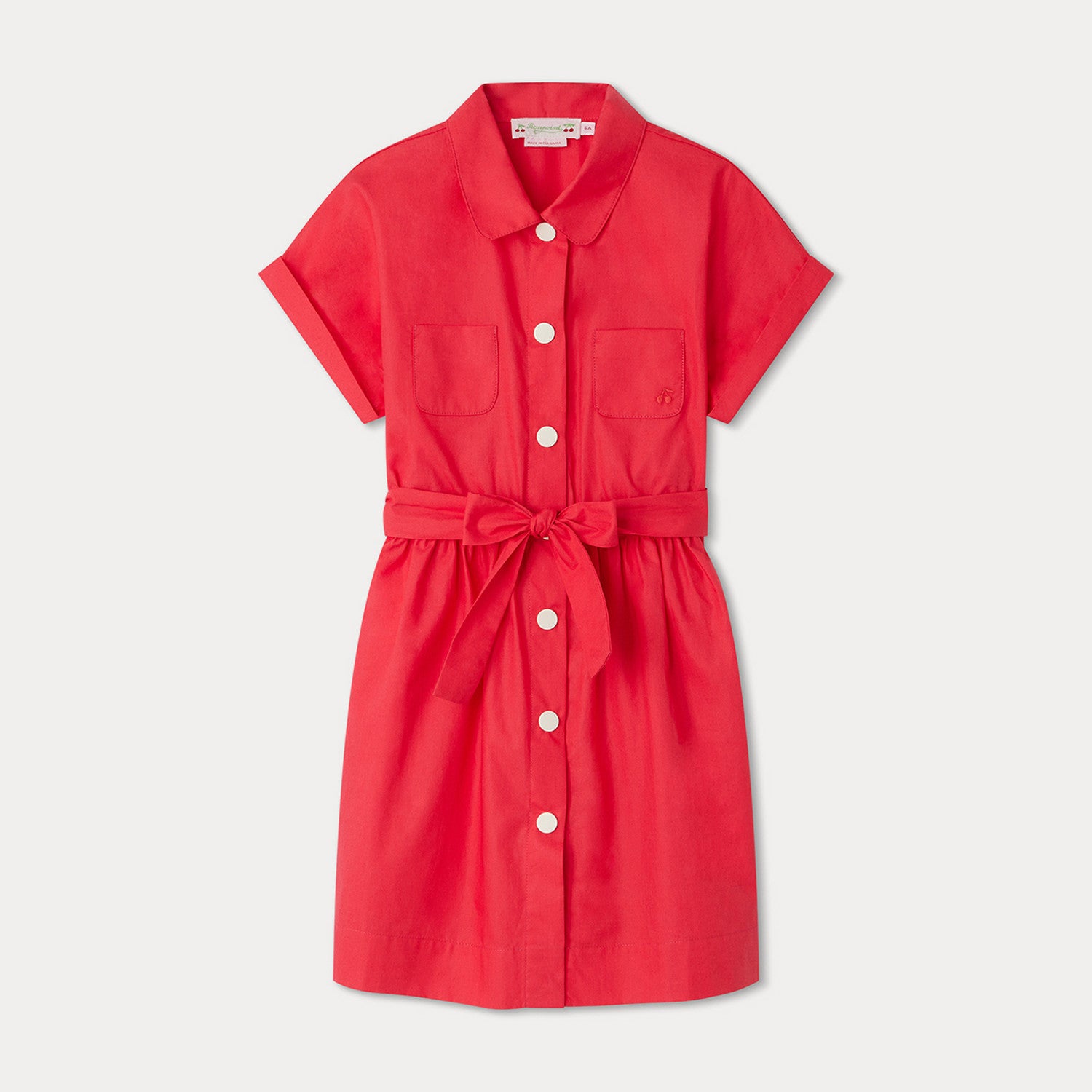 Girls Red Cotton Dress