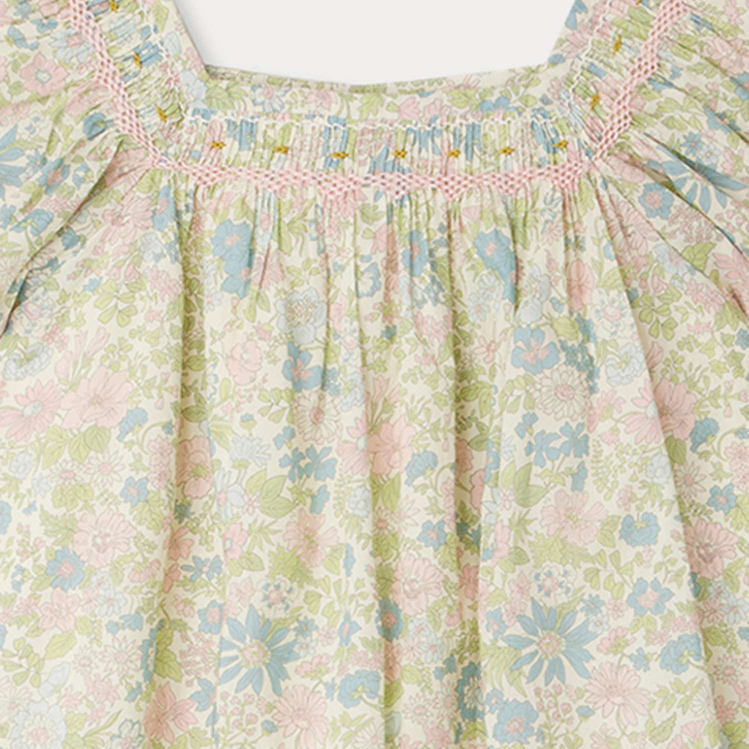 Girls Light Pink Flower Cotton Dress