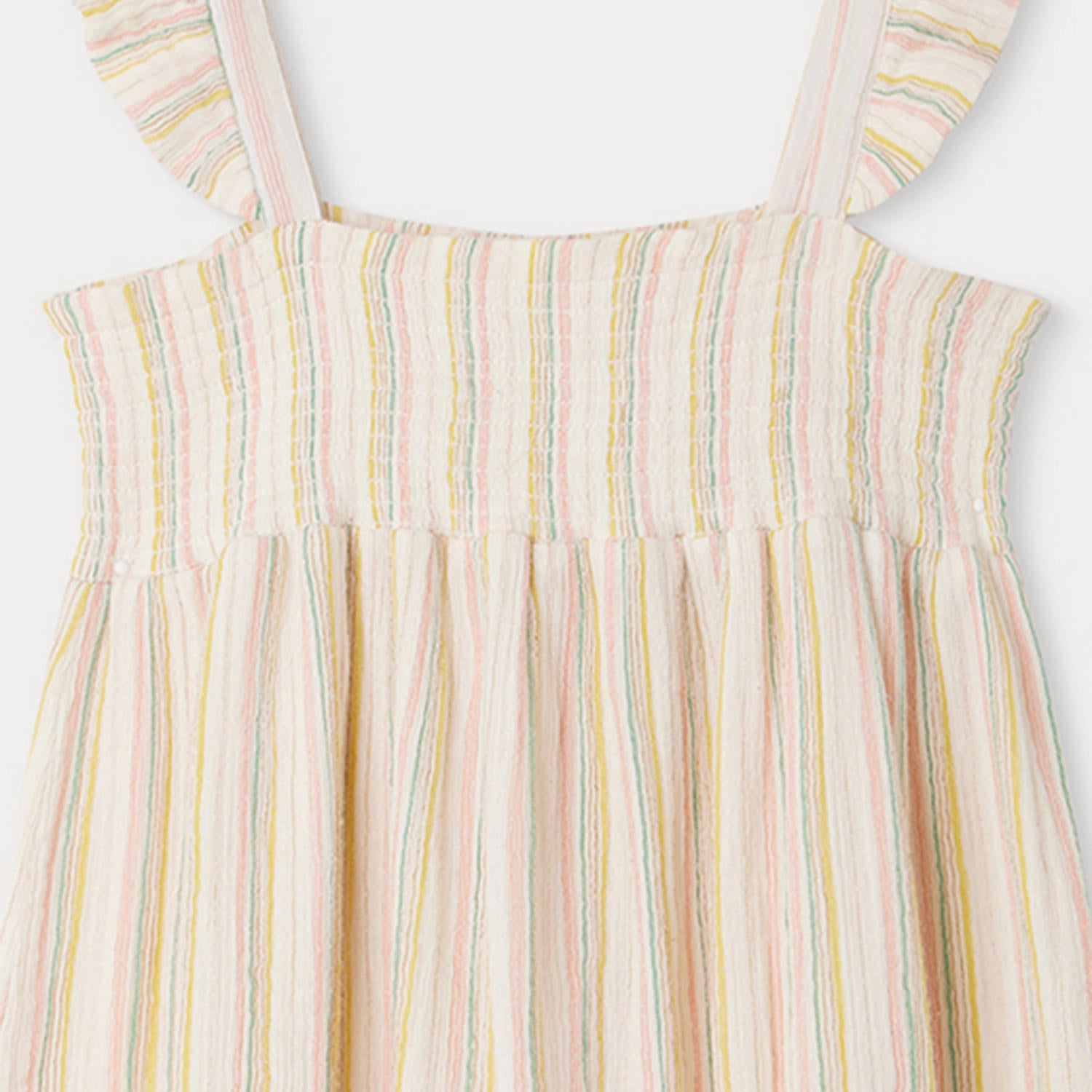 Girls Multicolor Stripes Cotton Dress