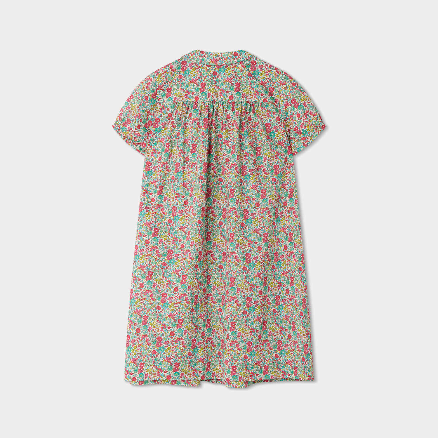 Girls Red Floral Cotton Dress