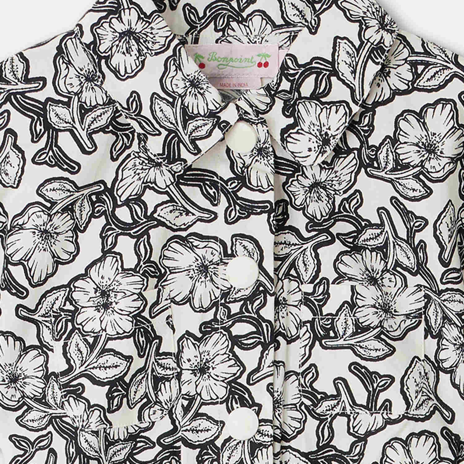 Girls Black Flower Cotton Dress